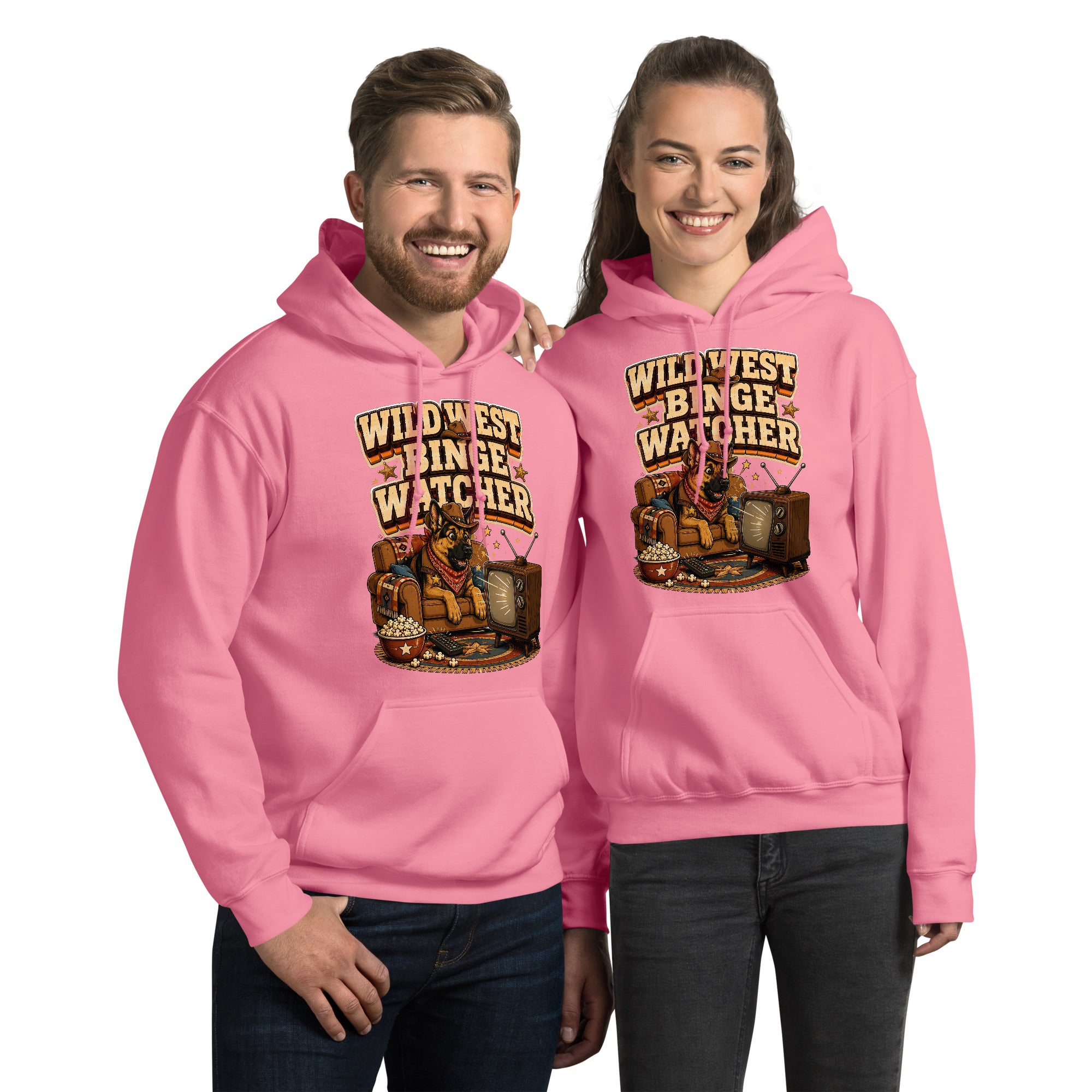 German Shepherd Wild West Binge Watcher Unisex Hoodie by printfluence.net