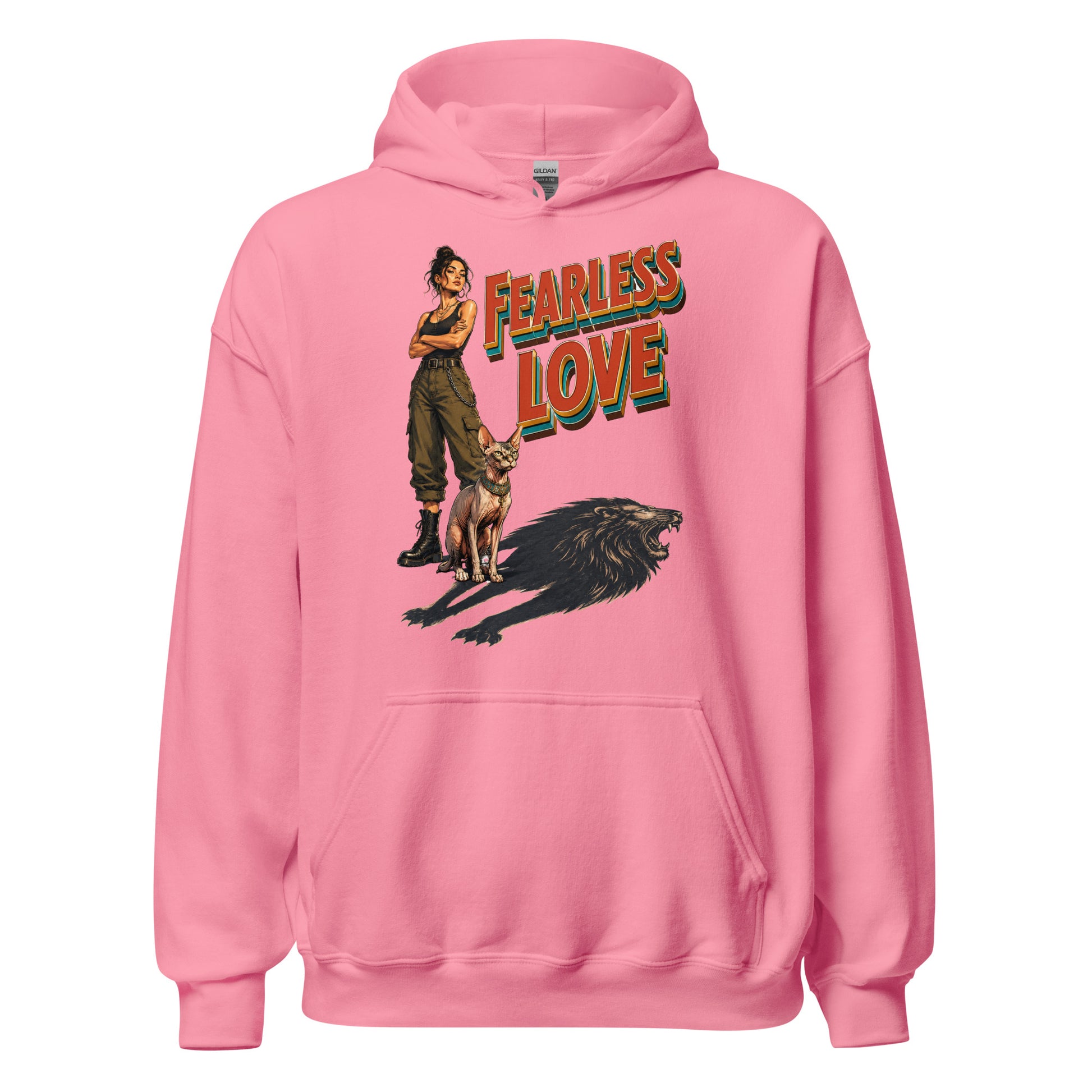 Cat Lovers Unisex Heavy Blend Hoodie "Fearless Love" by printfluence.net