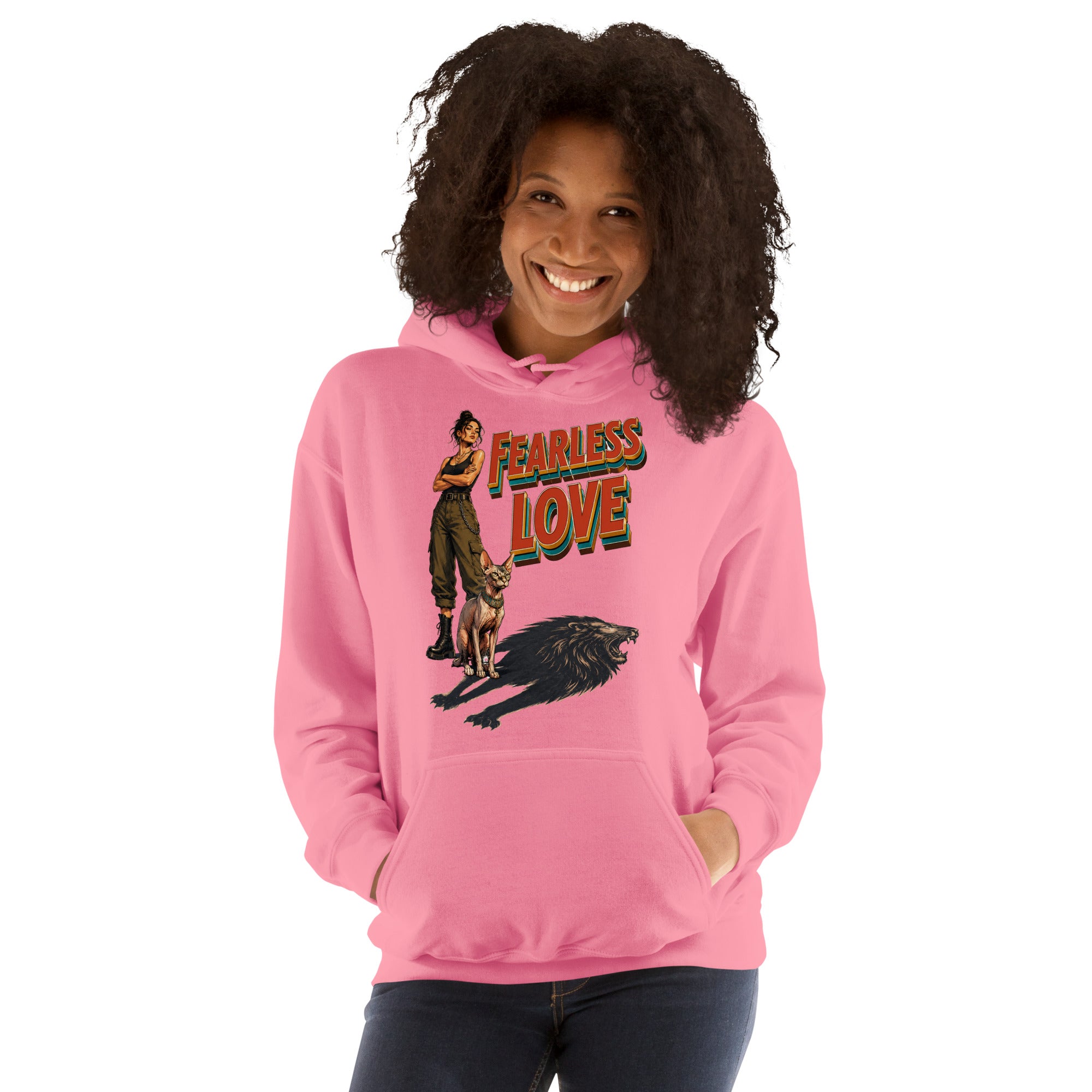 Cat Lovers Unisex Heavy Blend Hoodie "Fearless Love" by printfluence.net