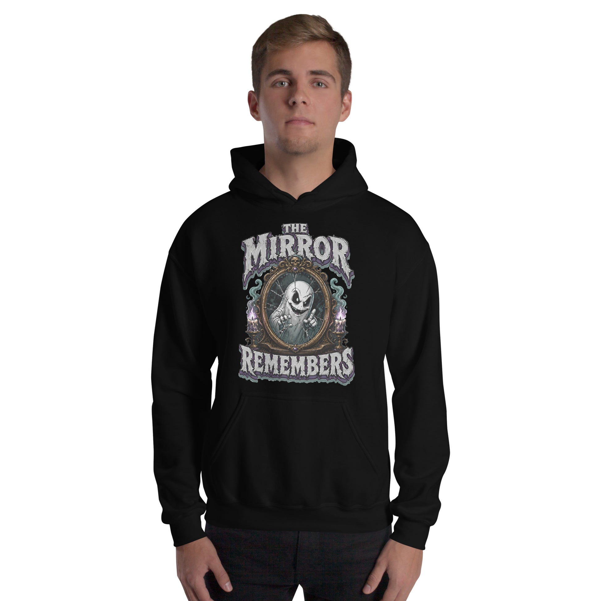 The Mirror Remembers Hoodie - Gothic Horror & Mystery Pullover by printfluence.net