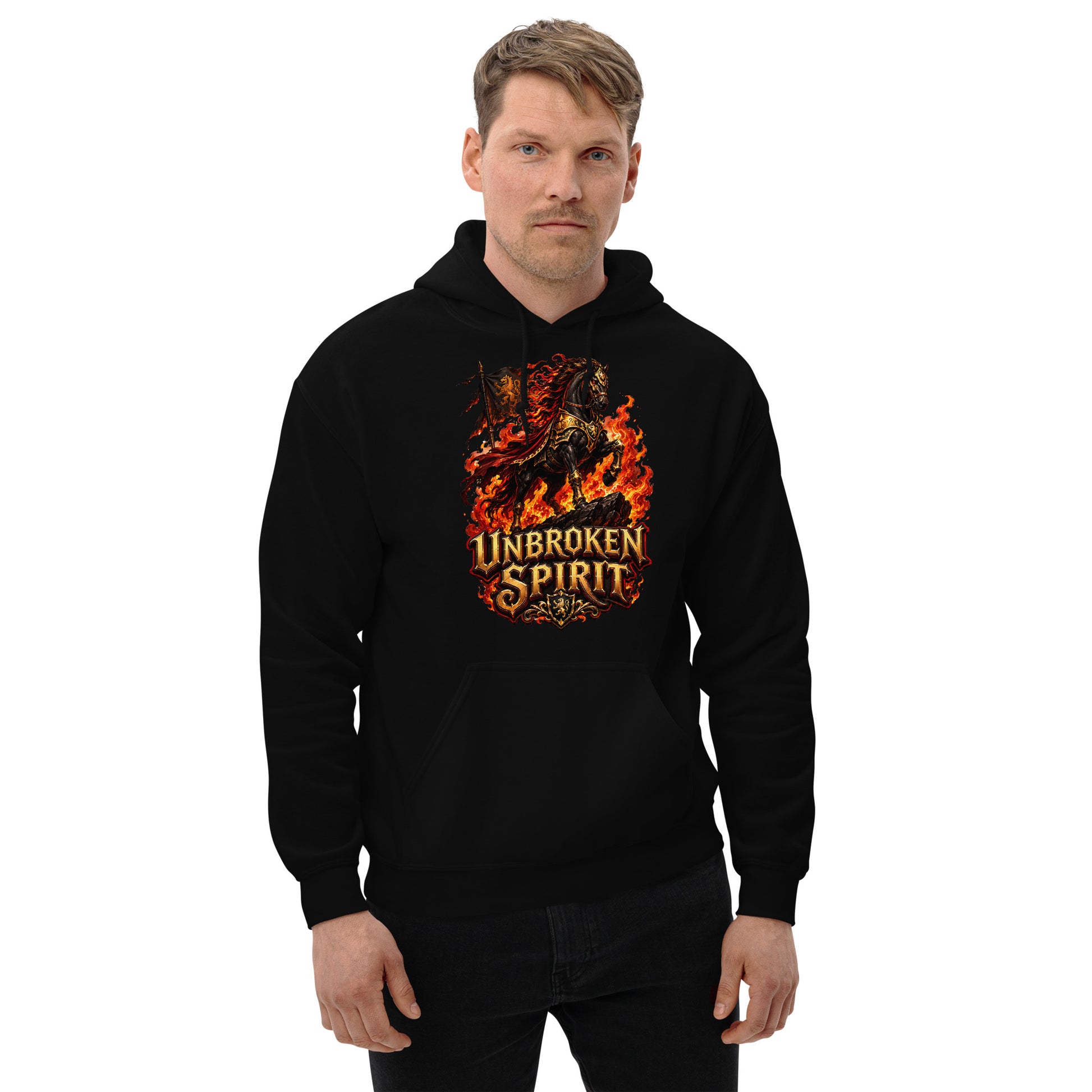 Unbroken Spirit Horse Heavyweight Unisex Hoodie – Ultimate Horse Lovers Edition by printfluence.net