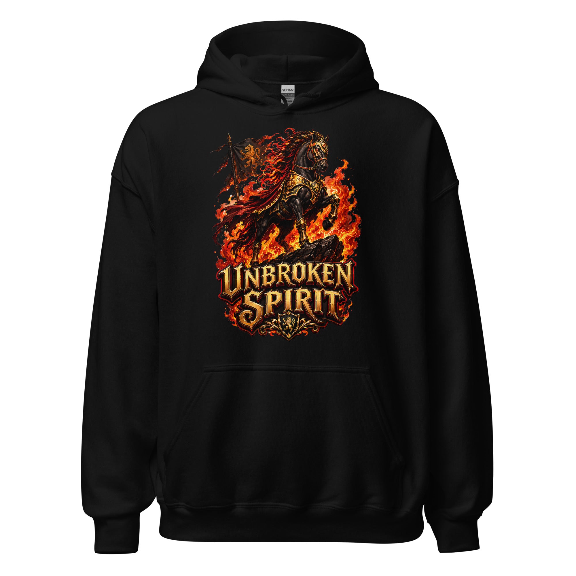 Unbroken Spirit Horse Heavyweight Unisex Hoodie – Ultimate Horse Lovers Edition by printfluence.net
