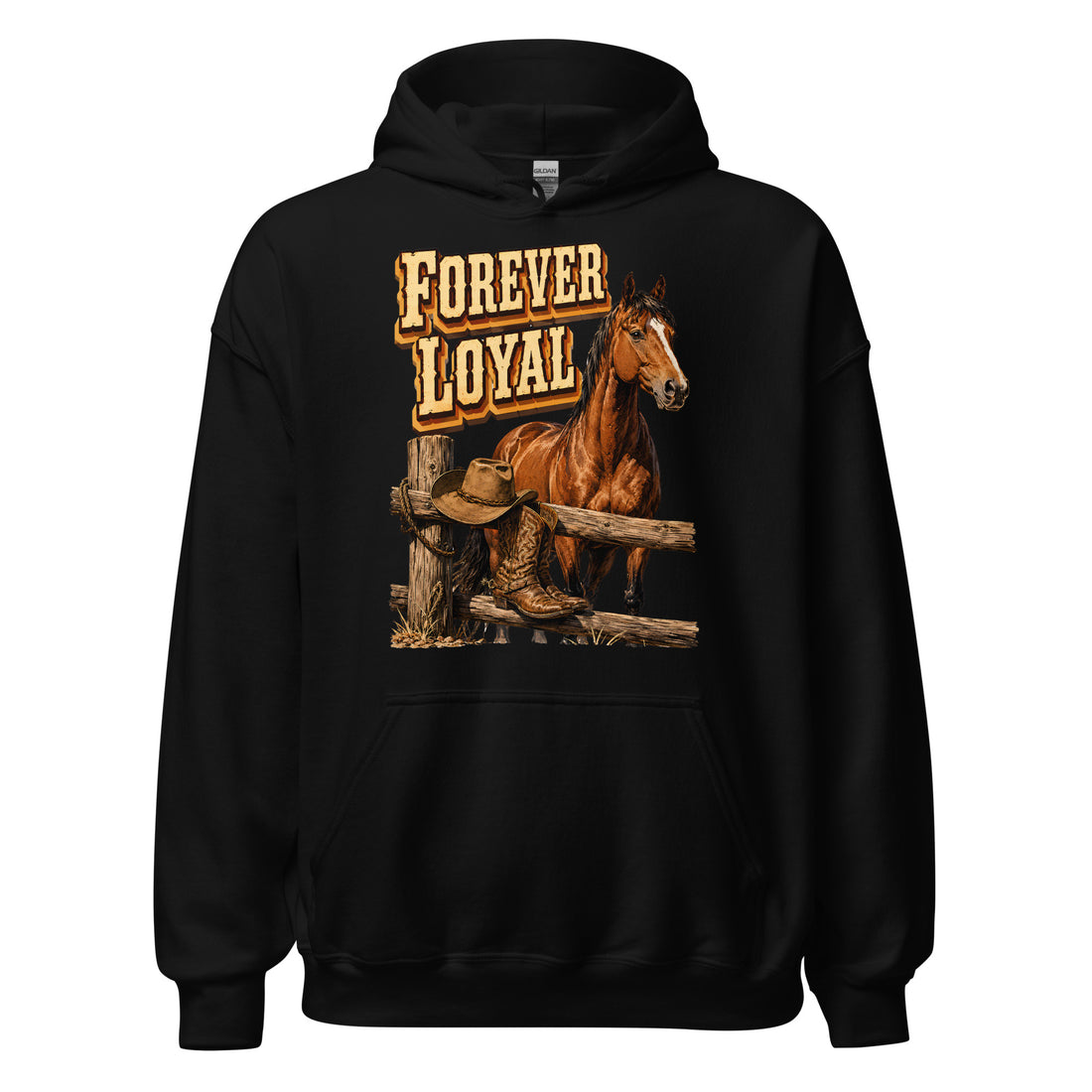 Forever Loyal Horse Graphic Hoodie | Cozy Winter Pullover for Horse Lovers H-16 by printfluence.net