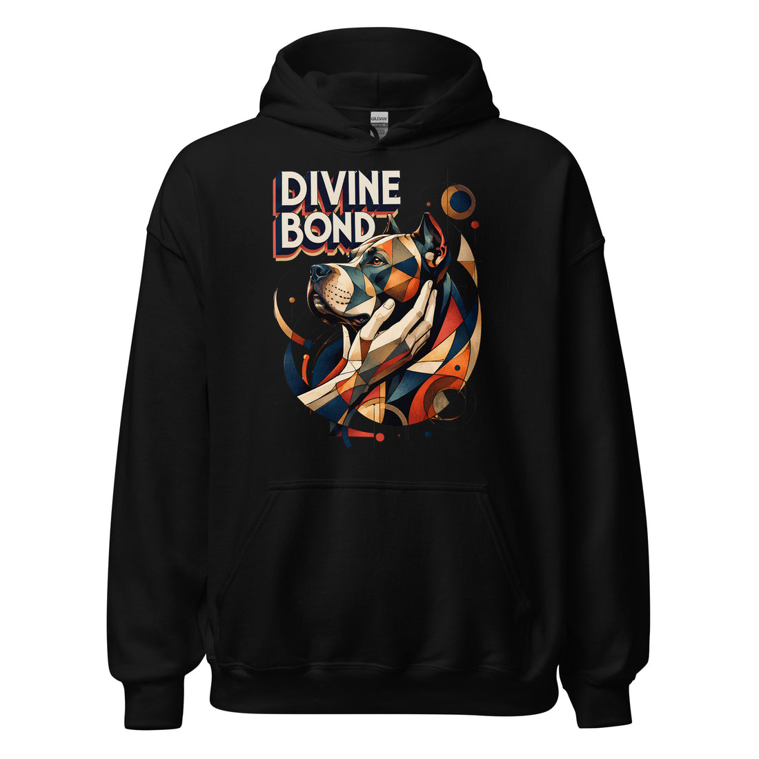 Divine Bond Hoodie Geometric Pitbull Lovers Heavy Blend by printfluence.net