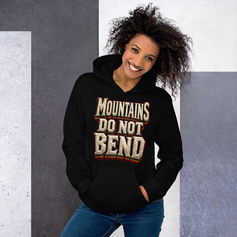 Inspirational Quotes Lovers | Unisex Heavy Blend Hoodie — MOUNTAINS DO NOT BEND by printfluence