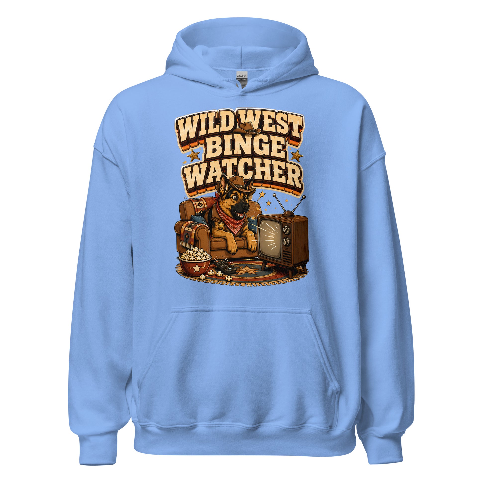 German Shepherd Wild West Binge Watcher Unisex Hoodie by printfluence.net