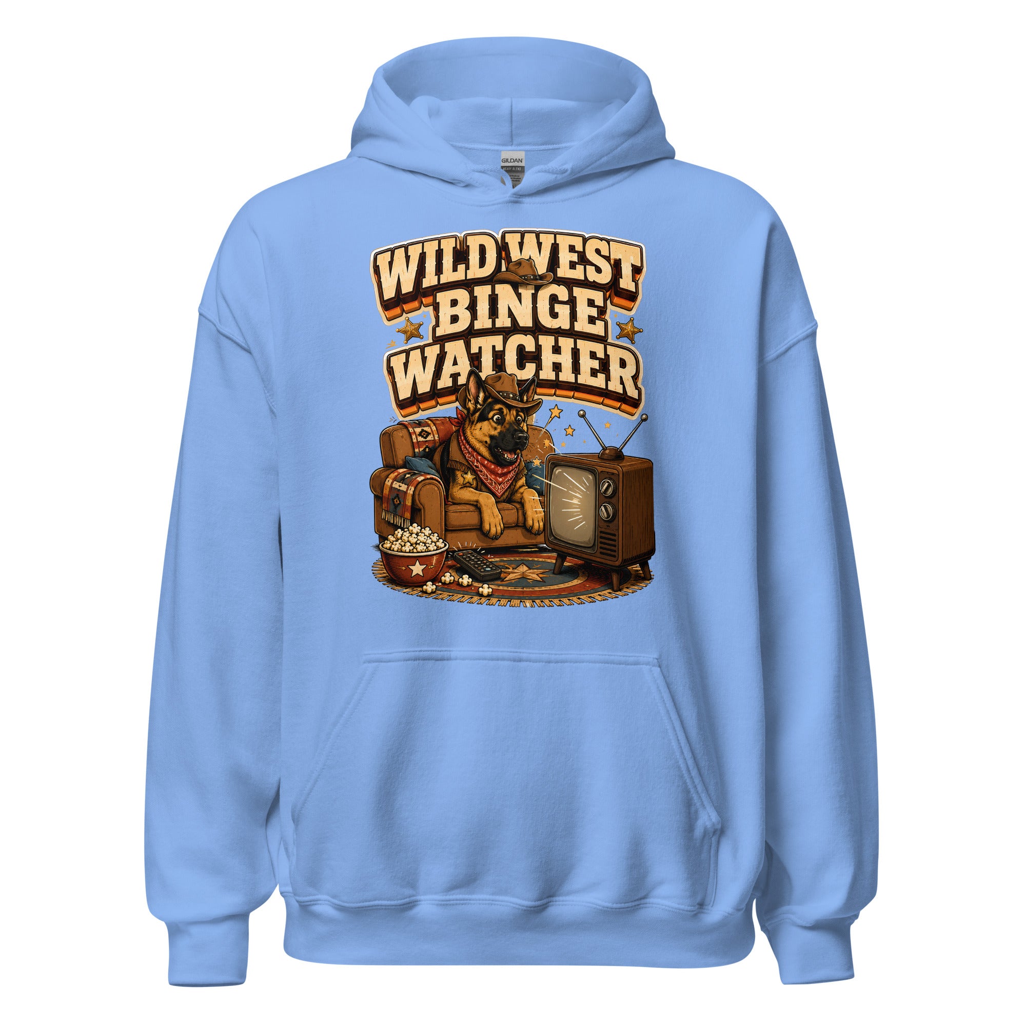 German Shepherd Wild West Binge Watcher Unisex Hoodie by printfluence.net