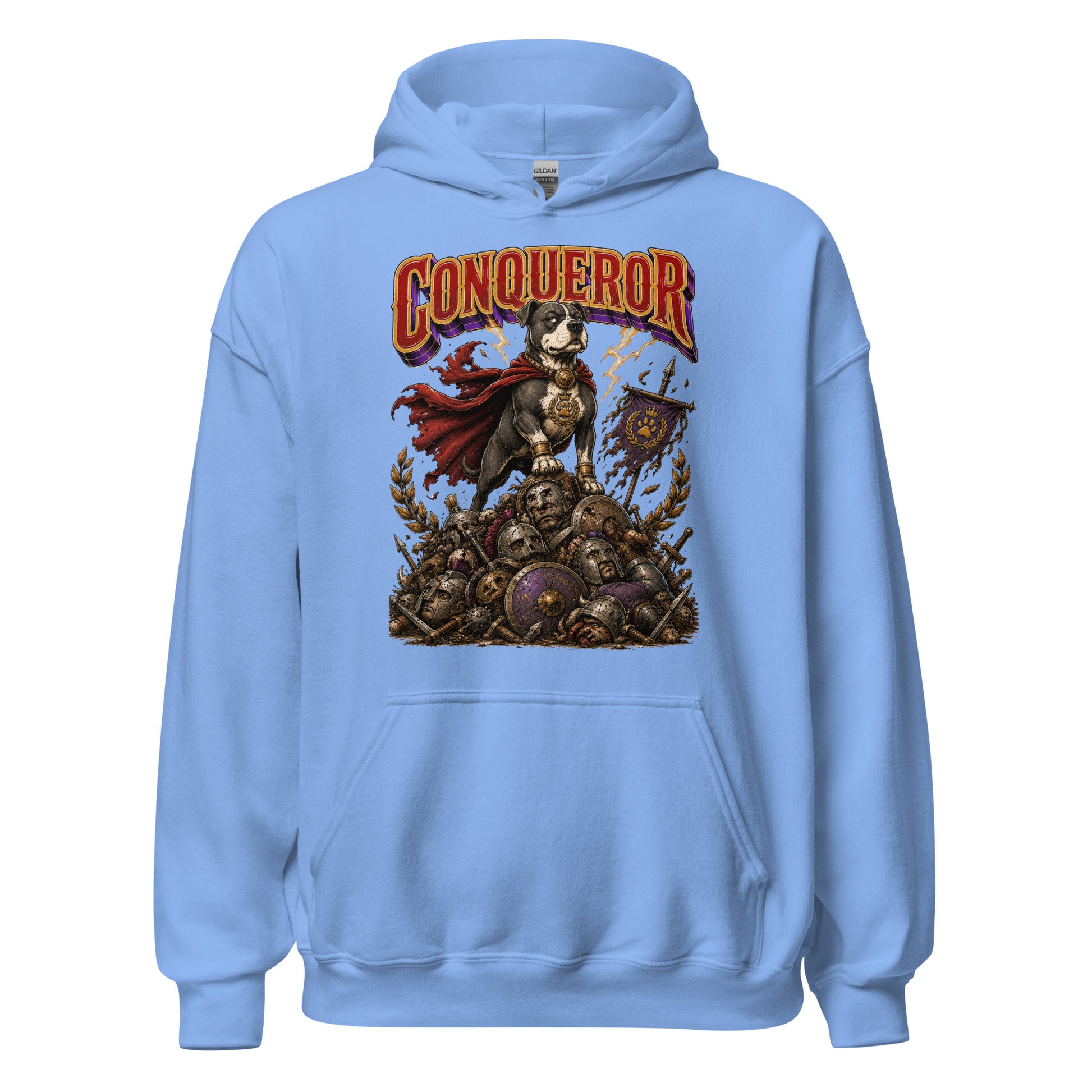 Pitbull Lovers | Unisex Heavy Blend Hoodie - Conqueror Warrior Dog by printfluence.net