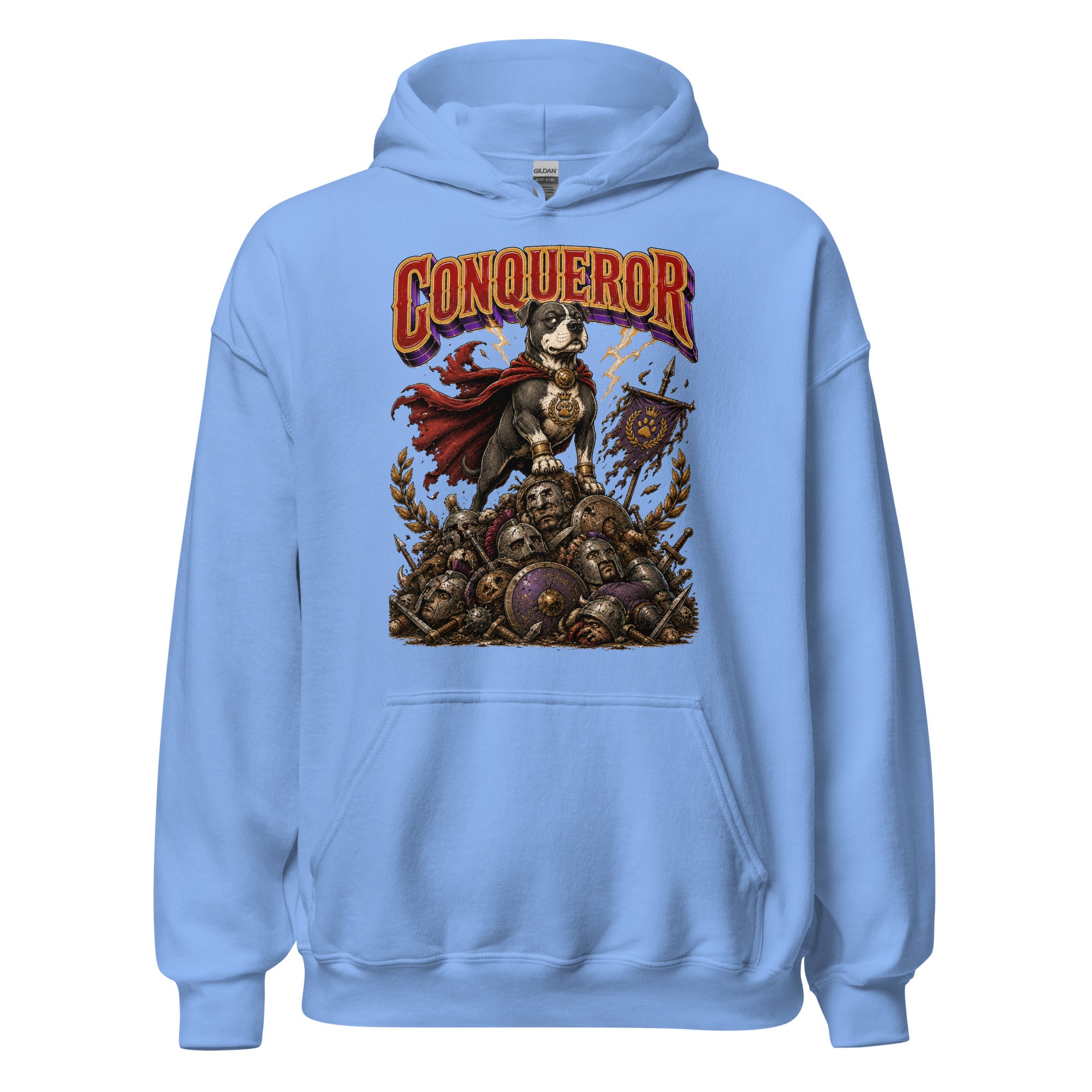 Pitbull Lovers | Unisex Heavy Blend Hoodie - Conqueror Warrior Dog by printfluence.net