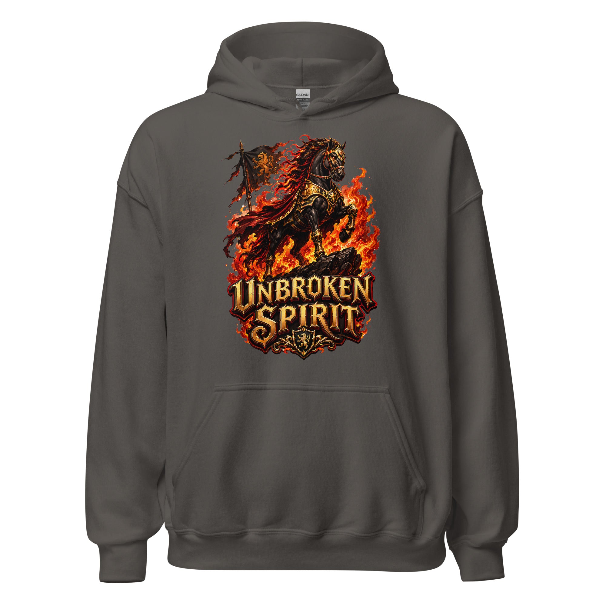 Unbroken Spirit Horse Heavyweight Unisex Hoodie – Ultimate Horse Lovers Edition by printfluence.net