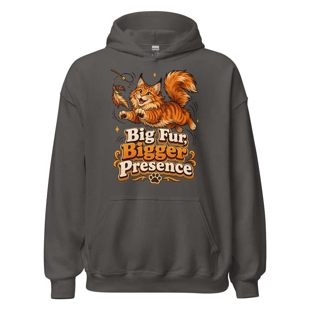 Big Fur Bigger Presence Cat Lovers Unisex Hoodie by printfluence.net