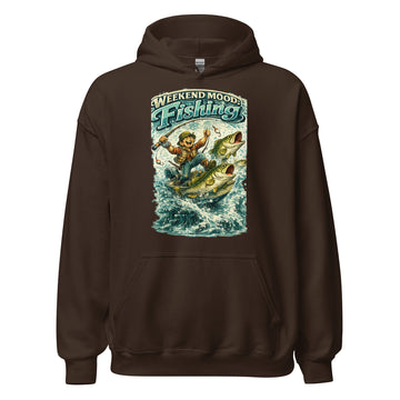 Weekend Mood Fishing Hoodie - Premium Vintage Bass Fishing Lovers Graphic Pullover by printfluence.net