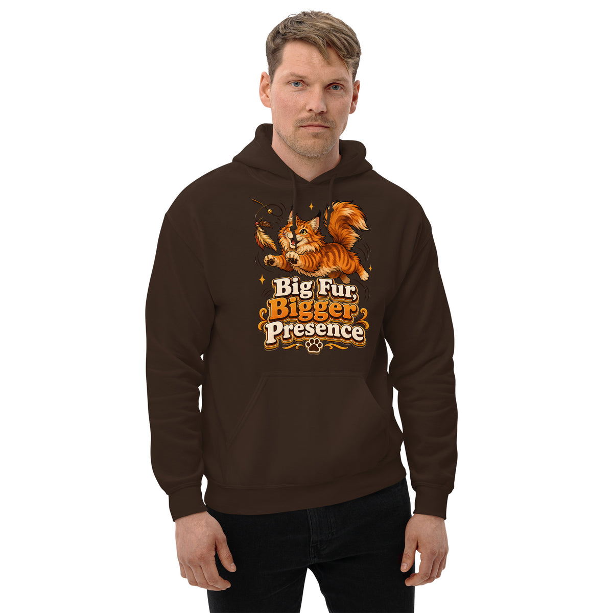 Big Fur Bigger Presence Cat Lovers Unisex Hoodie by printfluence.net