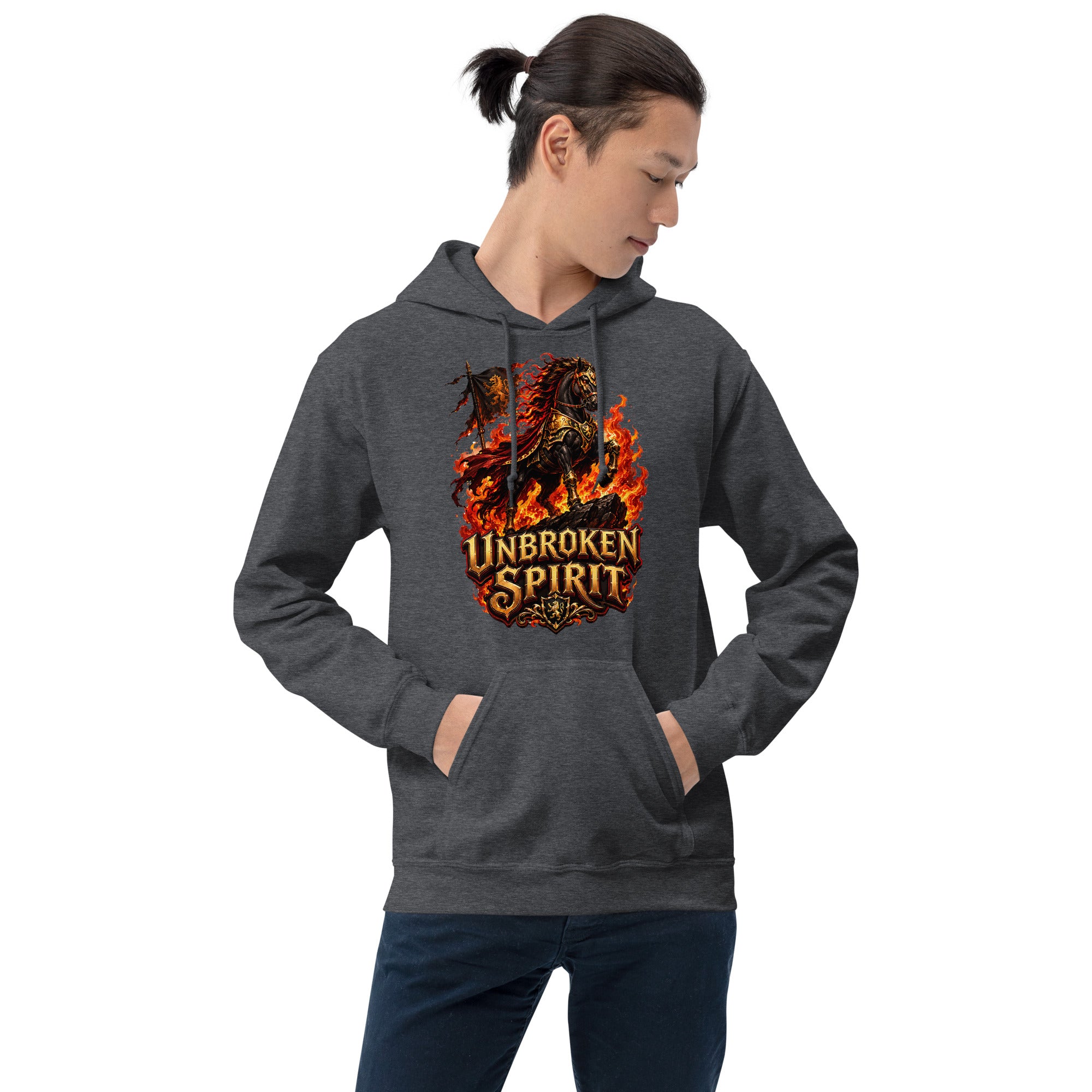 Unbroken Spirit Horse Heavyweight Unisex Hoodie – Ultimate Horse Lovers Edition by printfluence.net