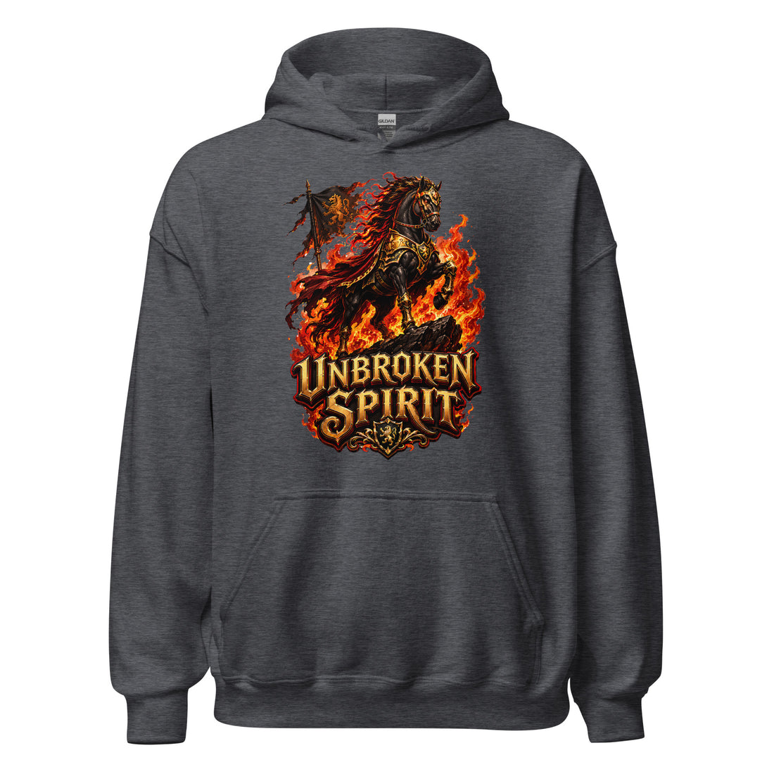 Unbroken Spirit Horse Heavyweight Unisex Hoodie – Ultimate Horse Lovers Edition by printfluence.net