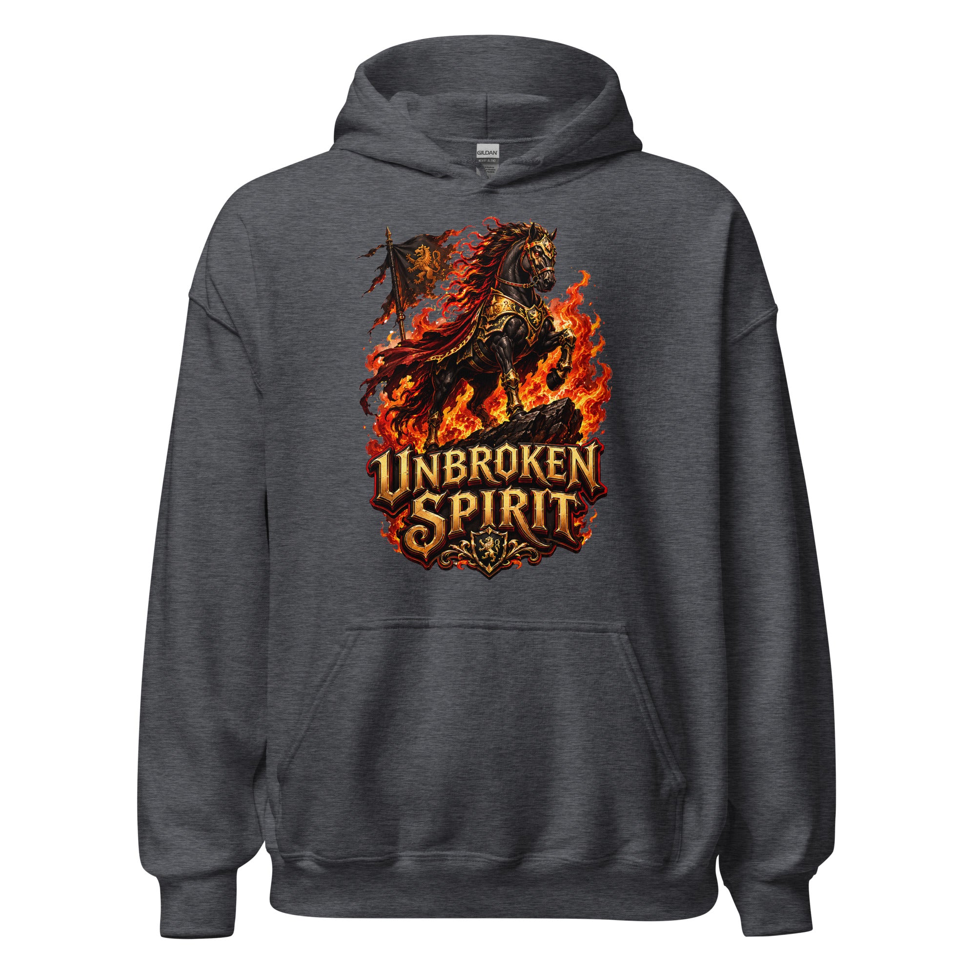 Unbroken Spirit Horse Heavyweight Unisex Hoodie – Ultimate Horse Lovers Edition by printfluence.net