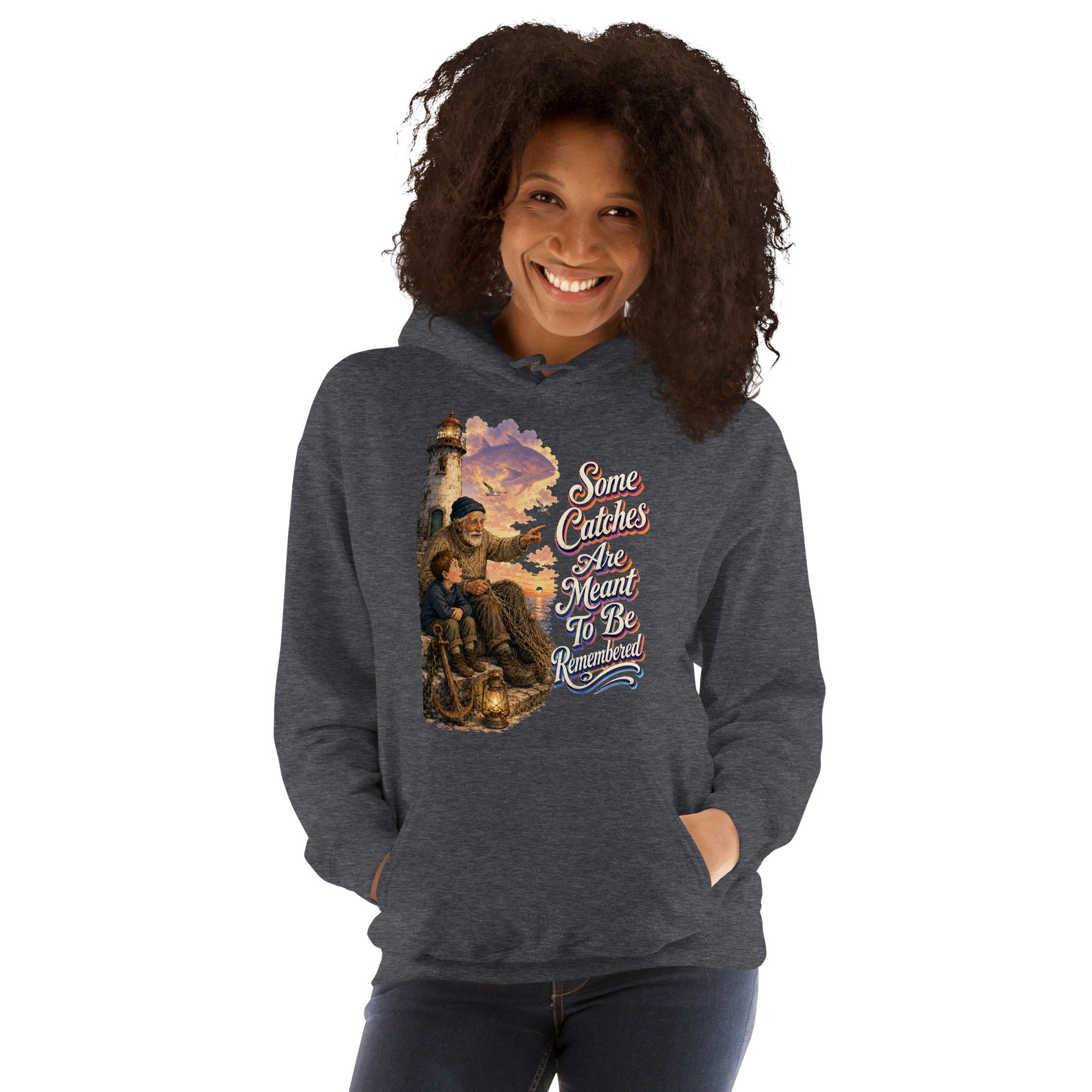 Fishing Lovers | Unisex Heavy Blend Hoodie — Some Catches Are Meant To Be Remembered by printfluence
