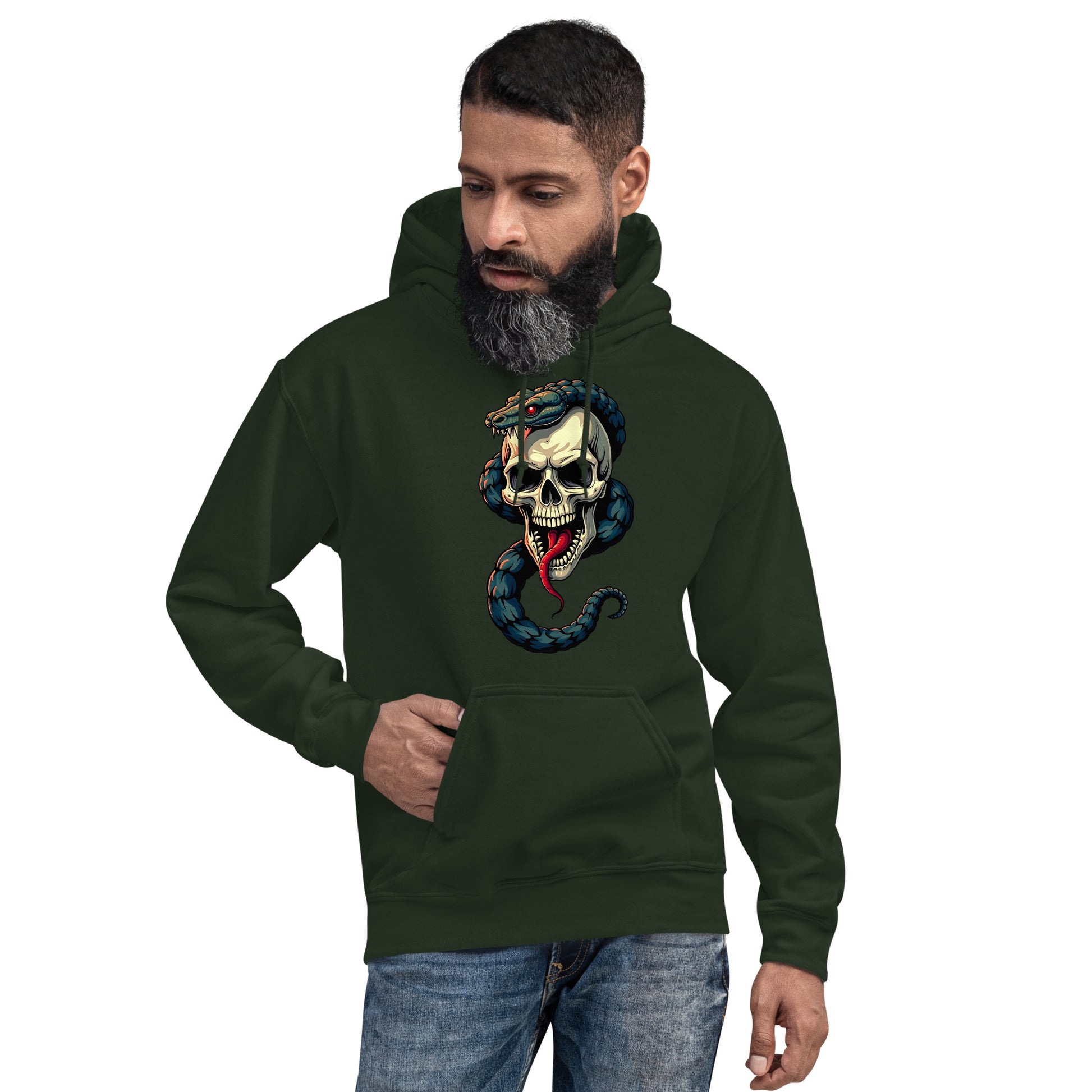 Unisex Hoodie - Elite Serpent Skull Hoodie – Power for Elite Achievers by printfluence.net