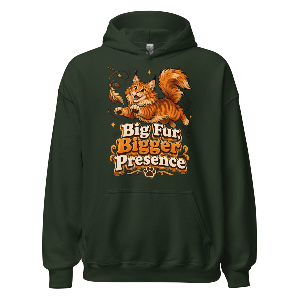 Big Fur Bigger Presence Cat Lovers Unisex Hoodie by printfluence.net