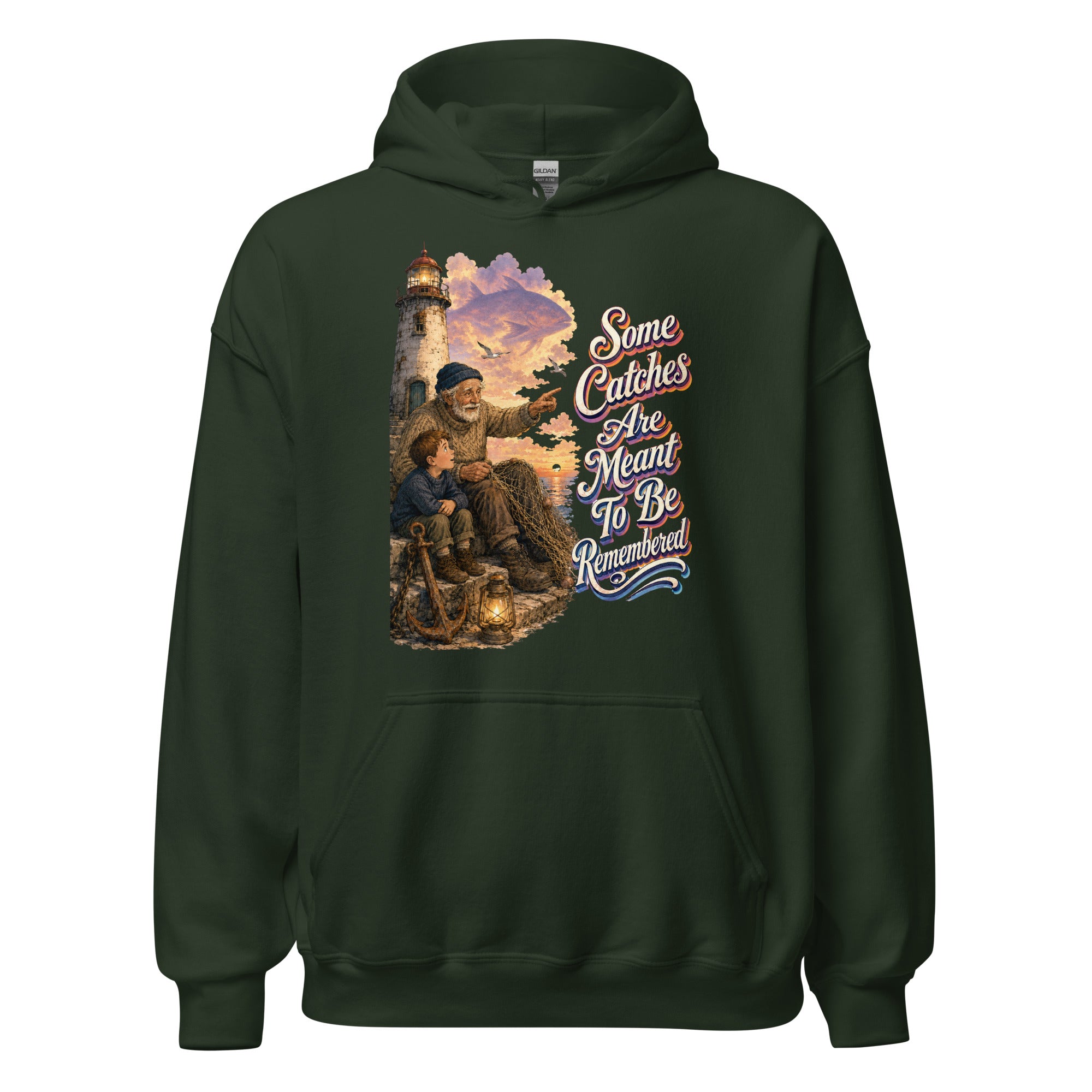 Fishing Lovers | Unisex Heavy Blend Hoodie — Some Catches Are Meant To Be Remembered by printfluence