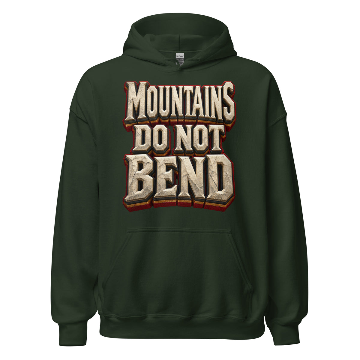 Inspirational Quotes Lovers | Unisex Heavy Blend Hoodie — MOUNTAINS DO NOT BEND by printfluence