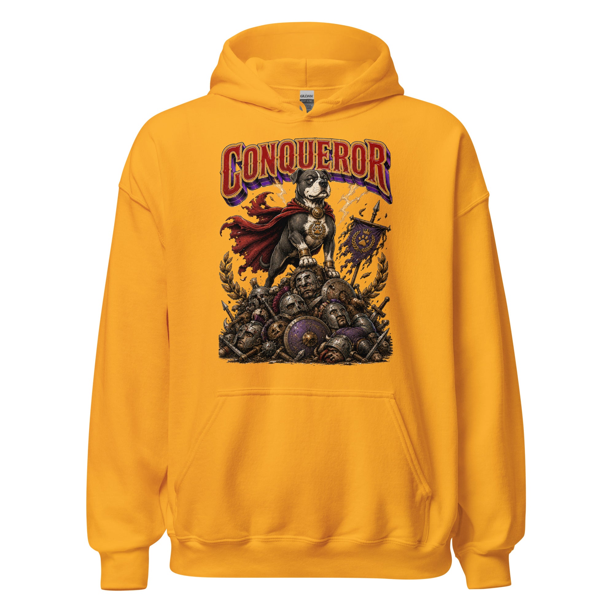 Pitbull Lovers | Unisex Heavy Blend Hoodie - Conqueror Warrior Dog by printfluence.net