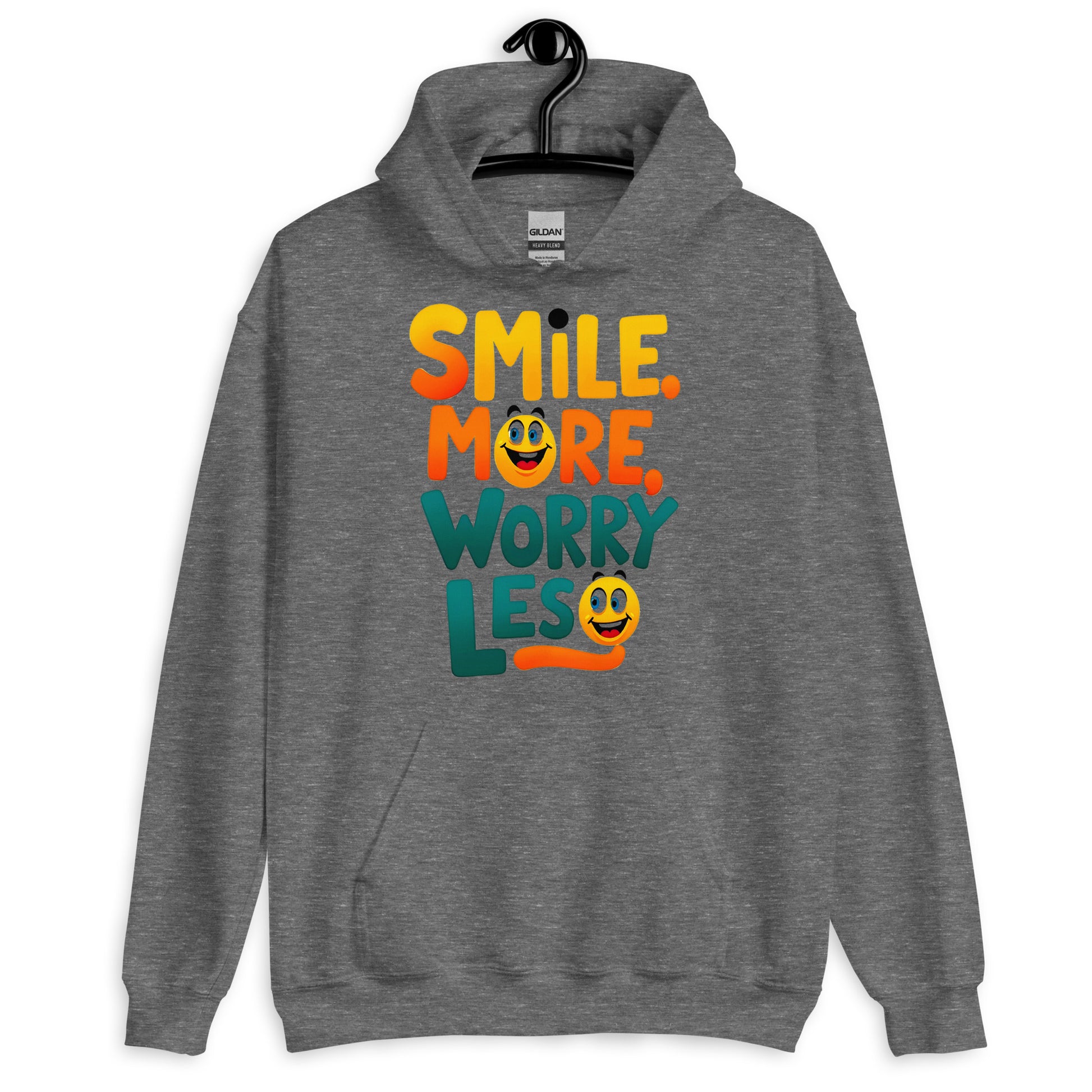 Unisex Hoodie - Smile More Worry Less Unisex Hoodie – Elite Mindset for Top Achievers by printfluence.net