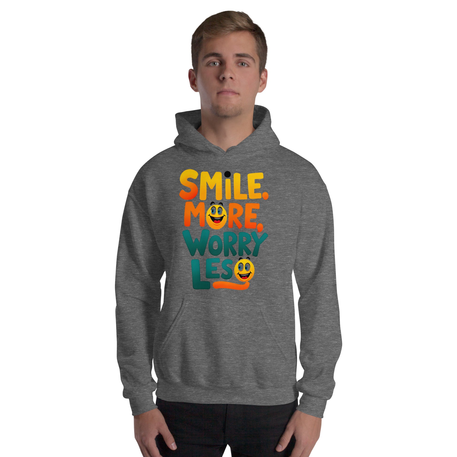 Unisex Hoodie - Smile More Worry Less Unisex Hoodie – Elite Mindset for Top Achievers by printfluence.net