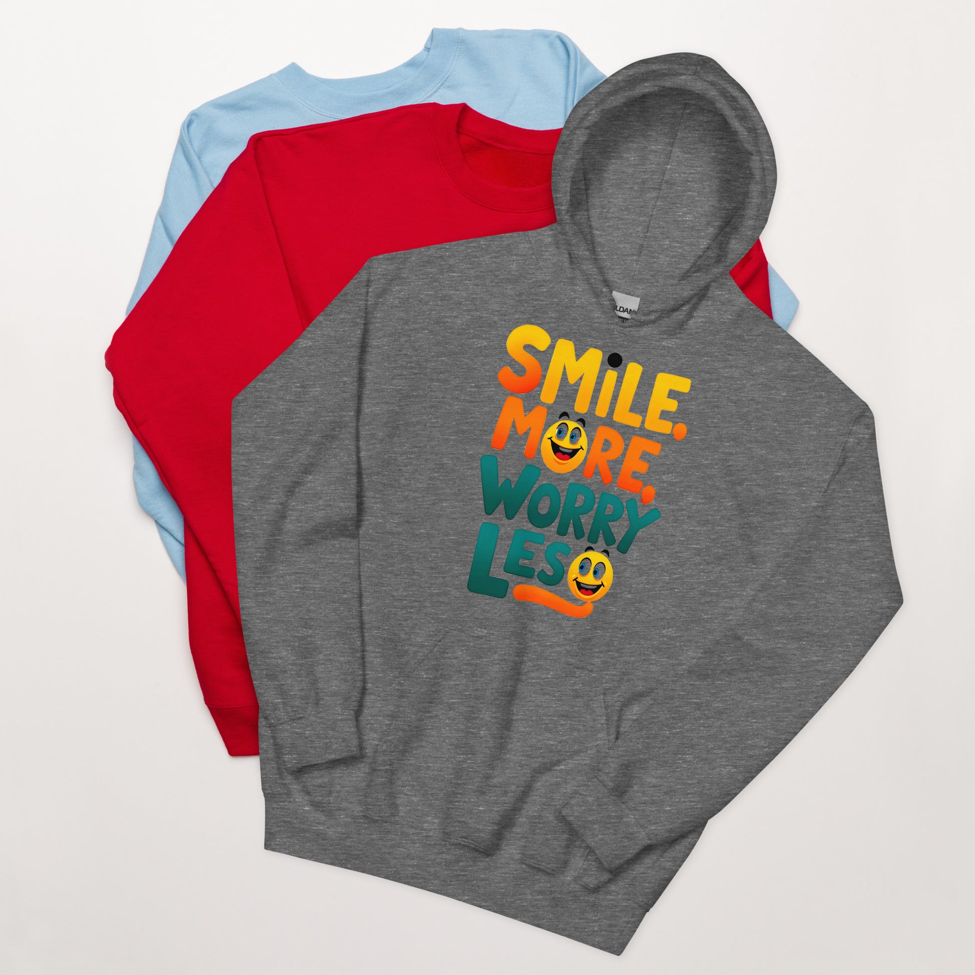 Unisex Hoodie - Smile More Worry Less Unisex Hoodie – Elite Mindset for Top Achievers by printfluence.net