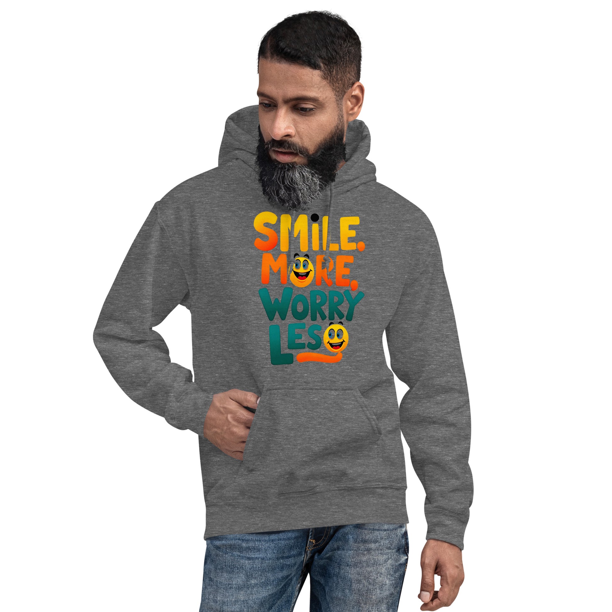 Unisex Hoodie - Smile More Worry Less Unisex Hoodie – Elite Mindset for Top Achievers by printfluence.net