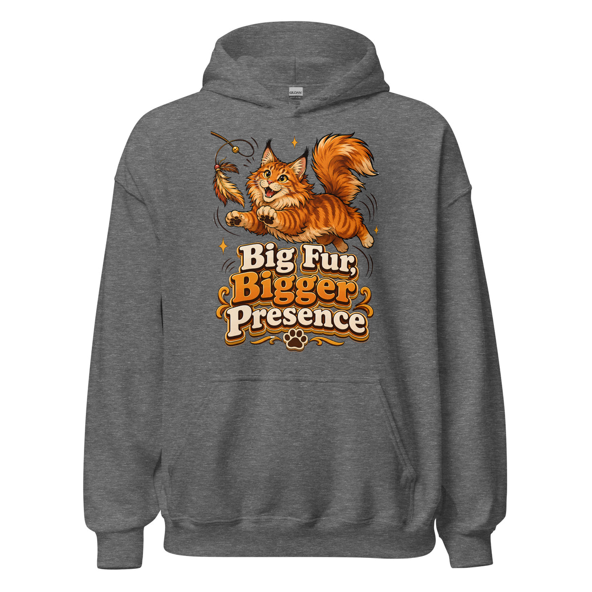Big Fur Bigger Presence Cat Lovers Unisex Hoodie by printfluence.net