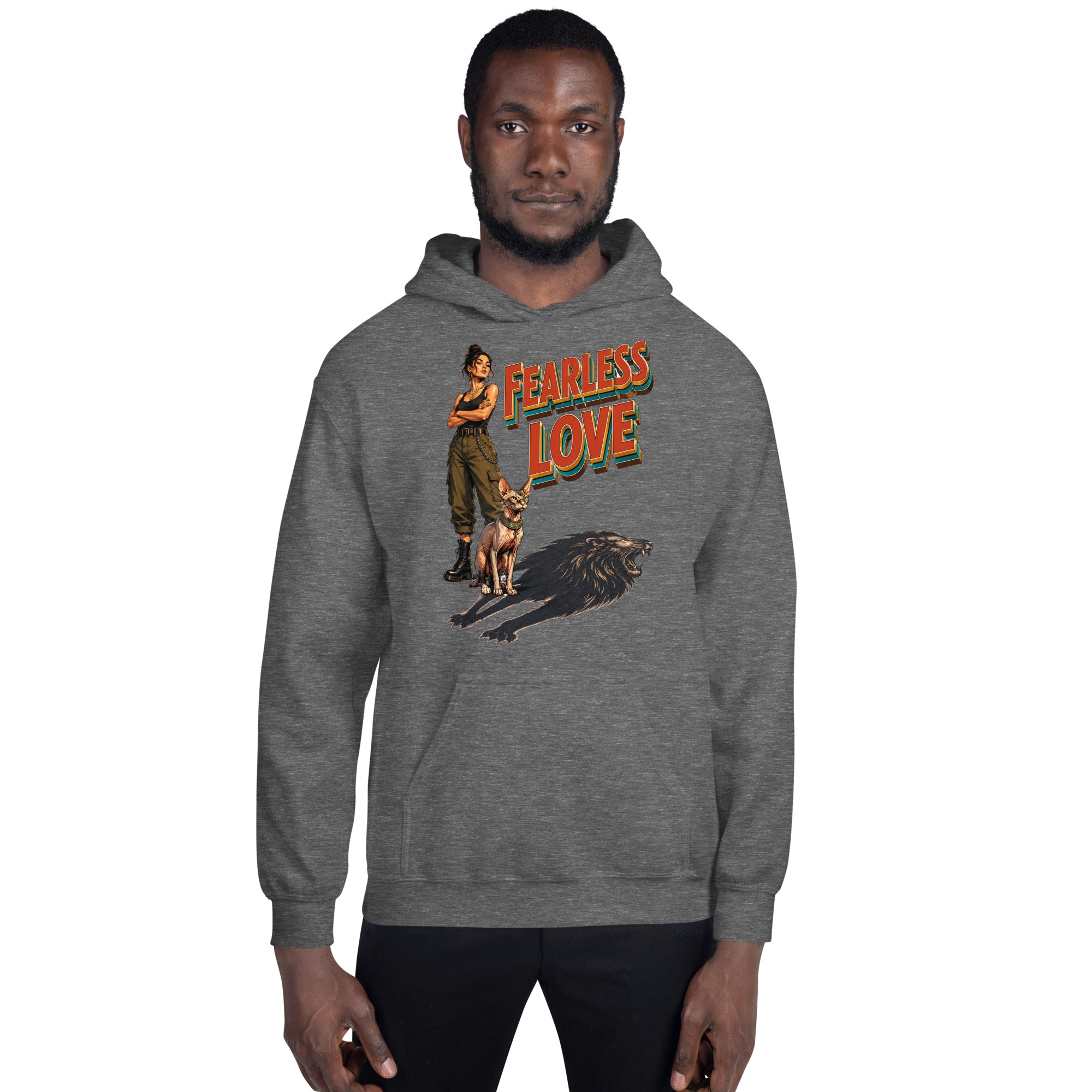 Cat Lovers Unisex Heavy Blend Hoodie "Fearless Love" by printfluence.net