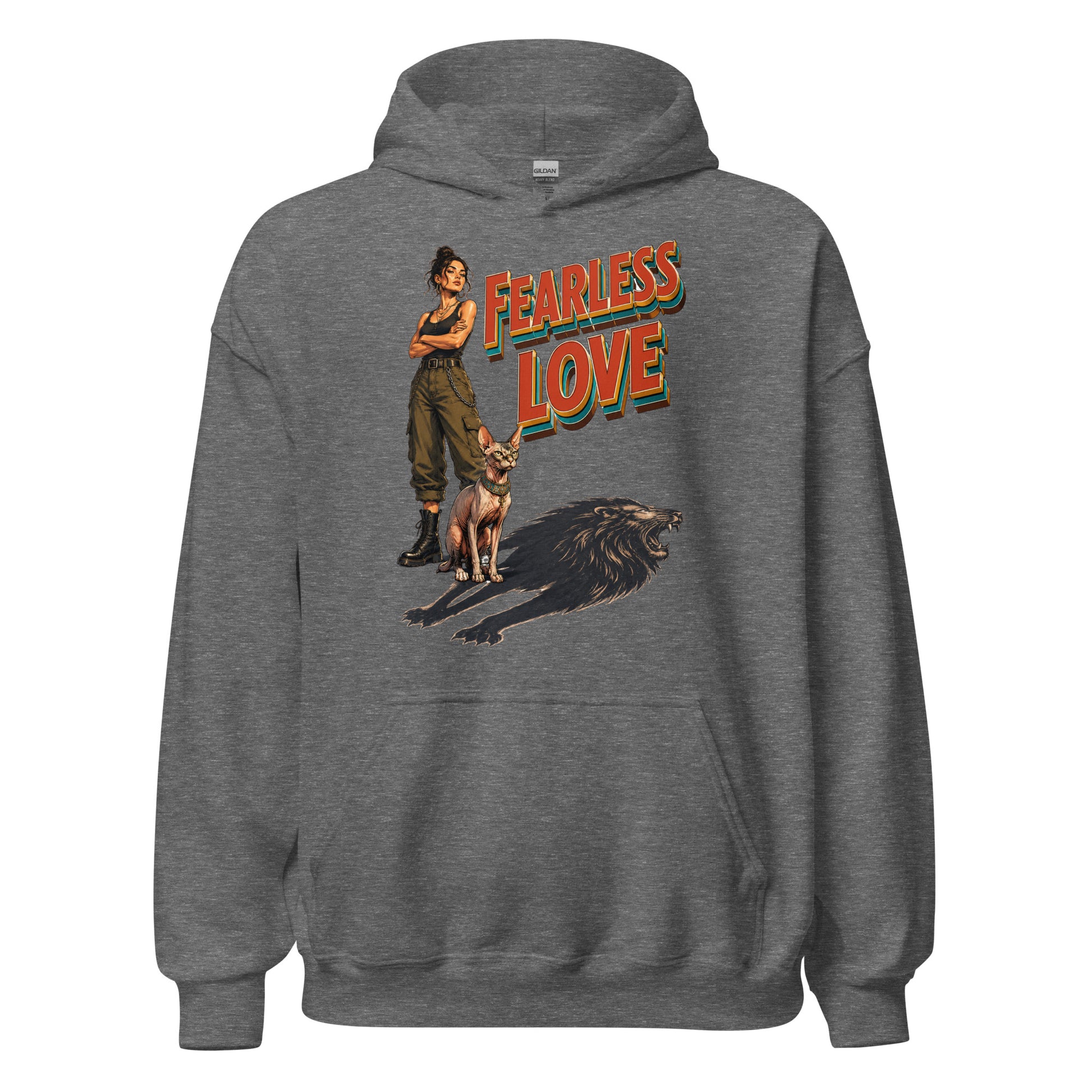 Cat Lovers Unisex Heavy Blend Hoodie "Fearless Love" by printfluence.net