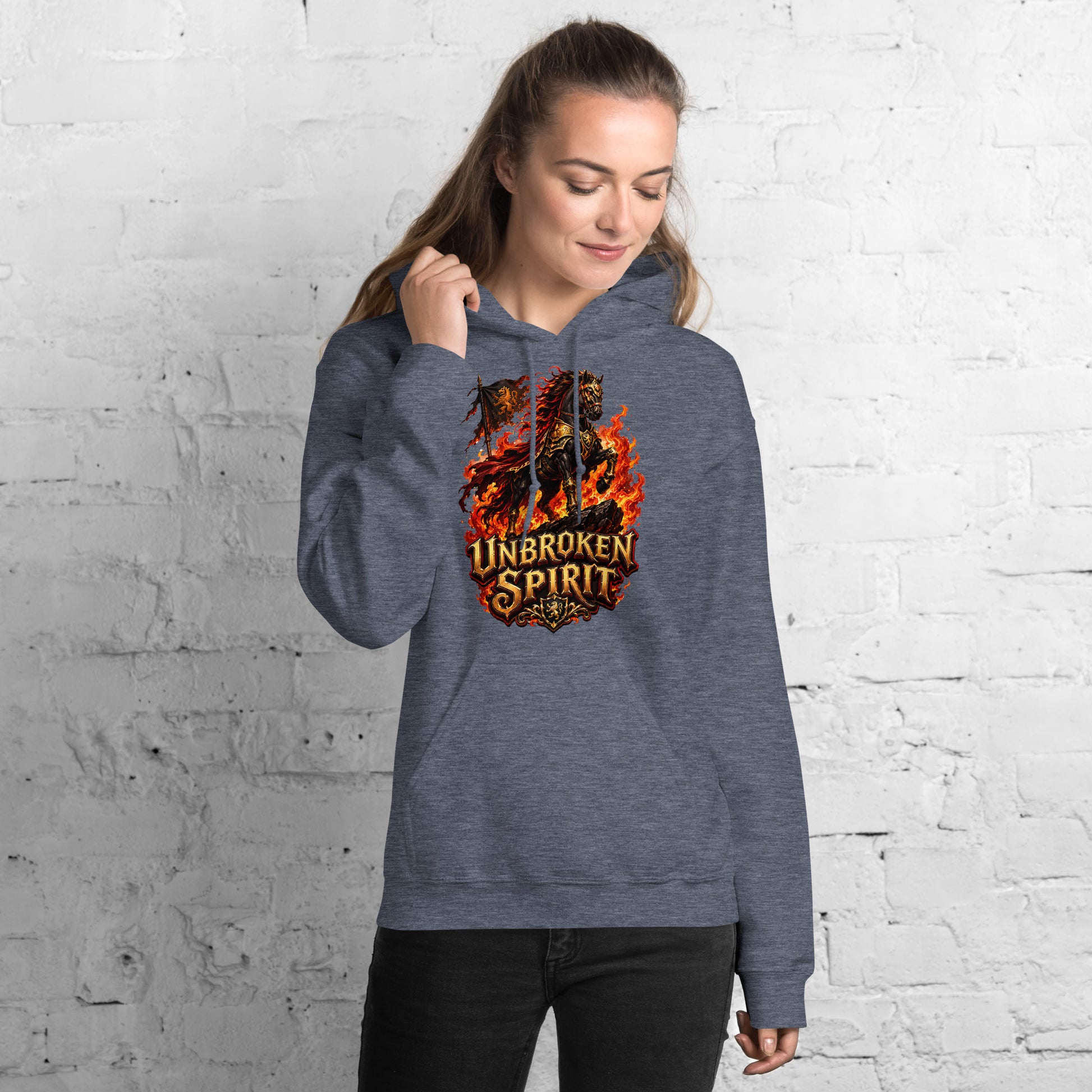 Unbroken Spirit Horse Heavyweight Unisex Hoodie – Ultimate Horse Lovers Edition by printfluence.net