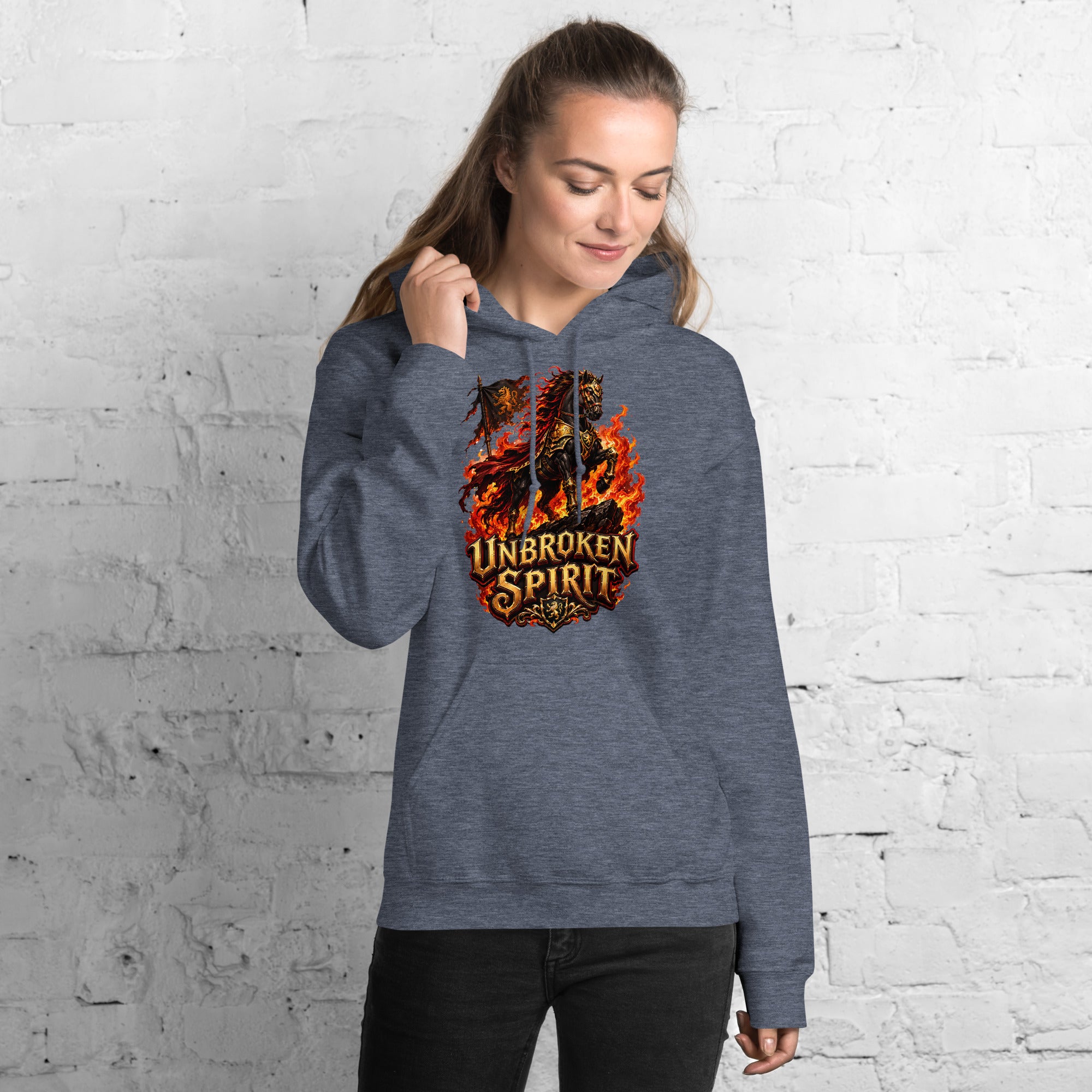 Unbroken Spirit Horse Heavyweight Unisex Hoodie – Ultimate Horse Lovers Edition by printfluence.net