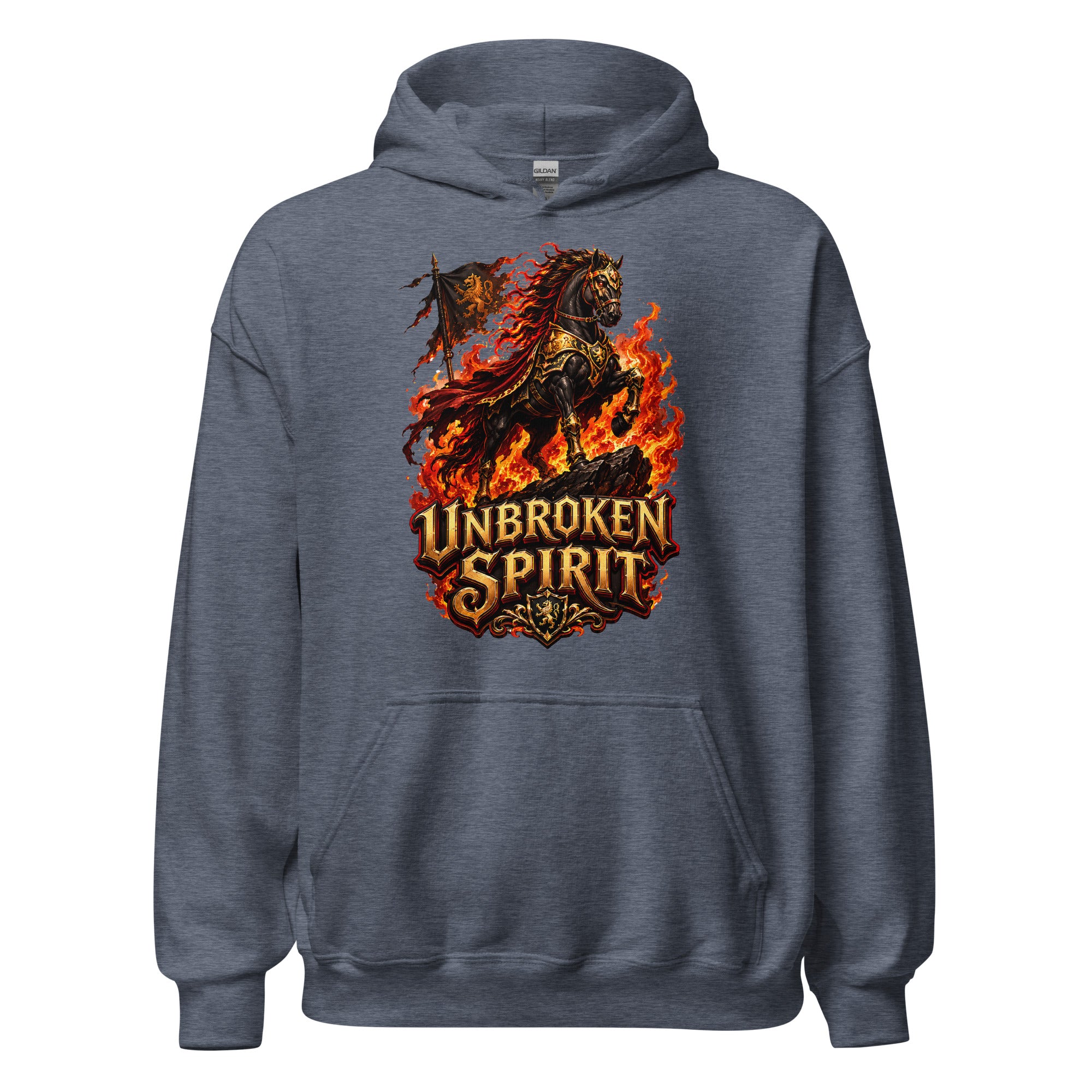 Unbroken Spirit Horse Heavyweight Unisex Hoodie – Ultimate Horse Lovers Edition by printfluence.net