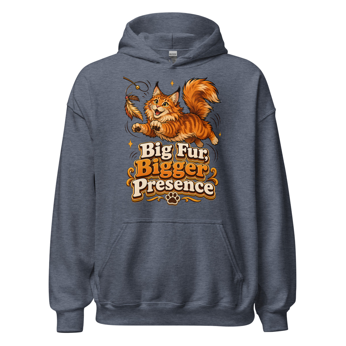 Big Fur Bigger Presence Cat Lovers Unisex Hoodie by printfluence.net