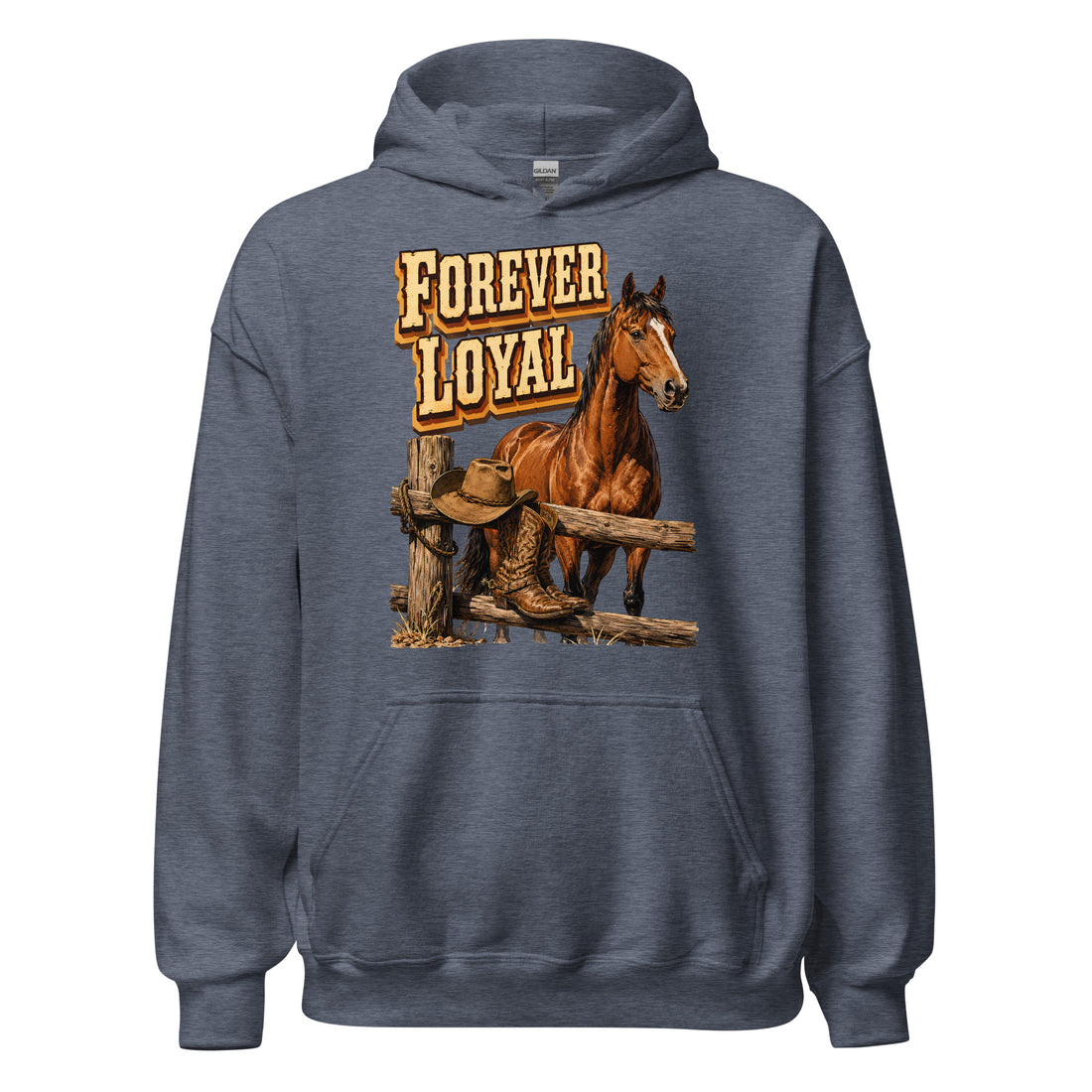 Forever Loyal Horse Graphic Hoodie | Cozy Winter Pullover for Horse Lovers H-16 by printfluence.net