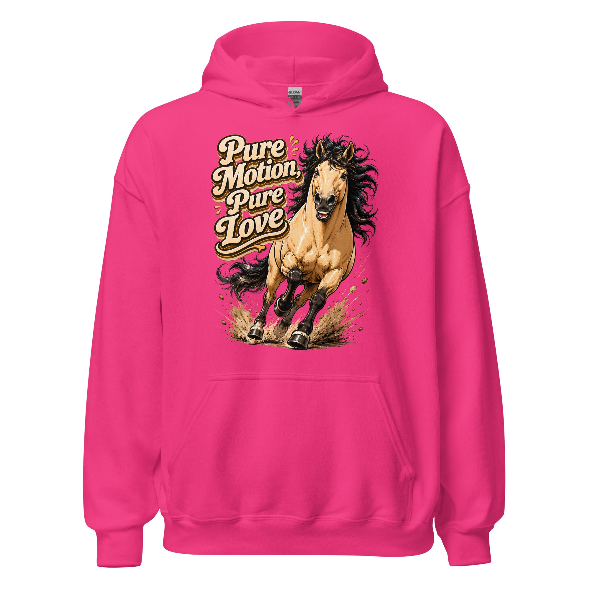 Pure Motion Pure Love Horse Hoodie | Premium Retro Equestrian Gift by printfluence.net