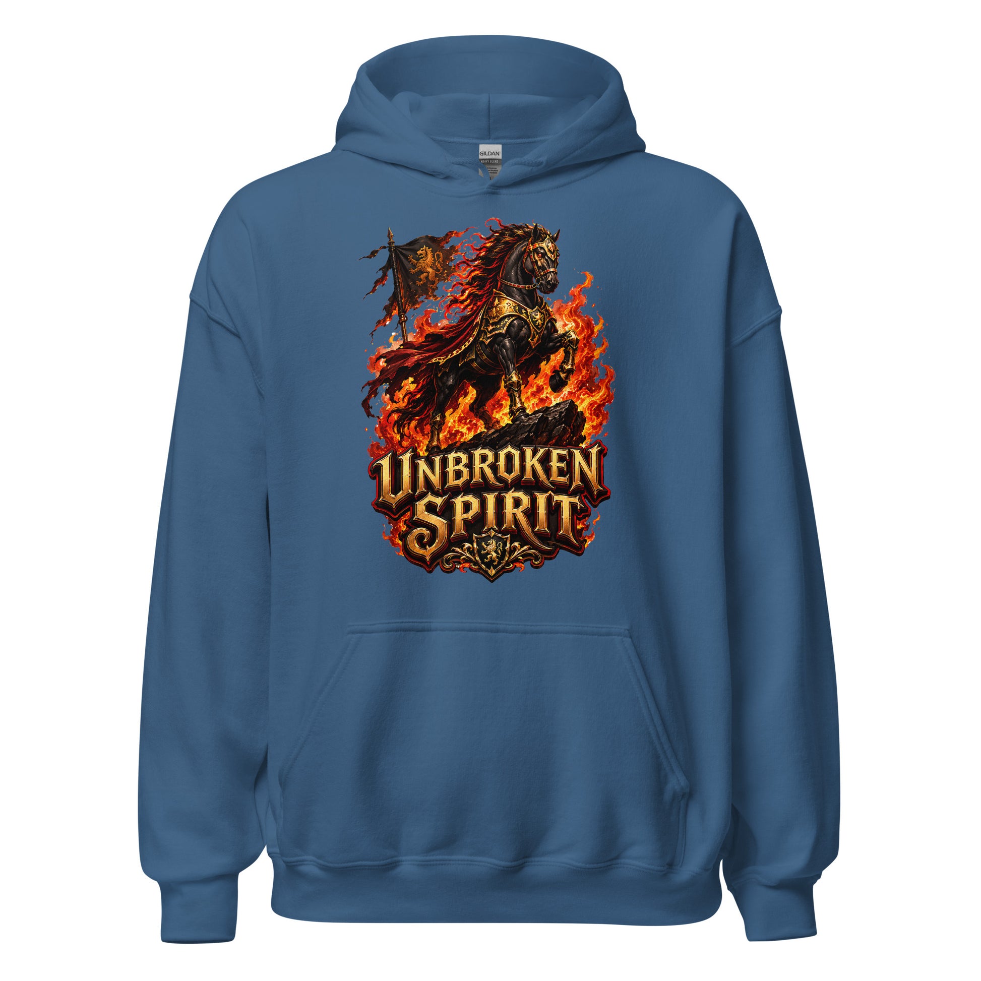Unbroken Spirit Horse Heavyweight Unisex Hoodie – Ultimate Horse Lovers Edition by printfluence.net