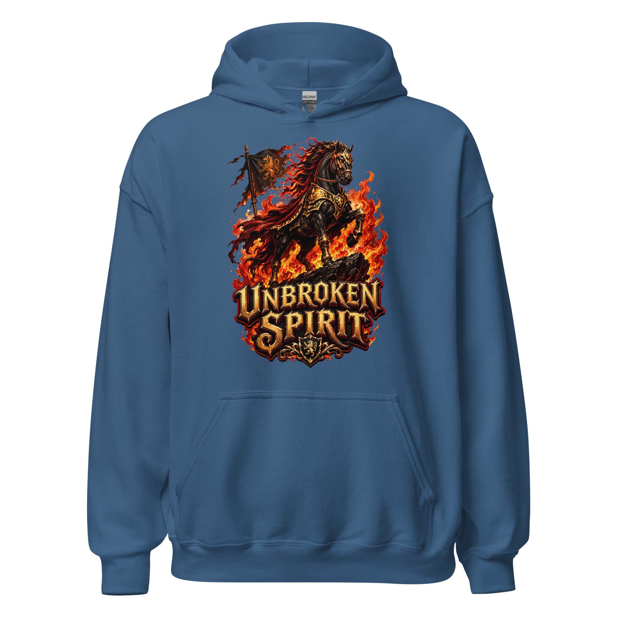Unbroken Spirit Horse Heavyweight Unisex Hoodie – Ultimate Horse Lovers Edition by printfluence.net