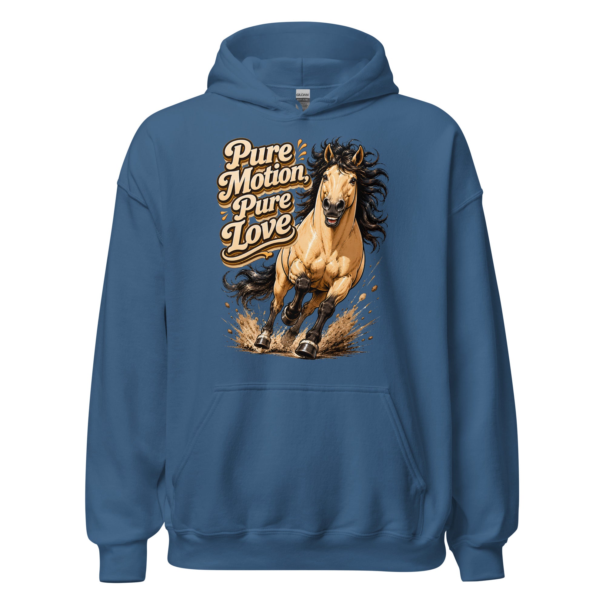 Pure Motion Pure Love Horse Hoodie | Premium Retro Equestrian Gift by printfluence.net