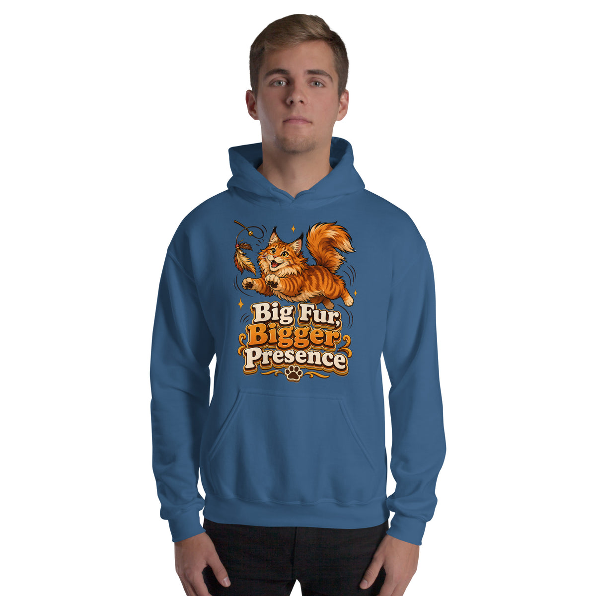Big Fur Bigger Presence Cat Lovers Unisex Hoodie by printfluence.net