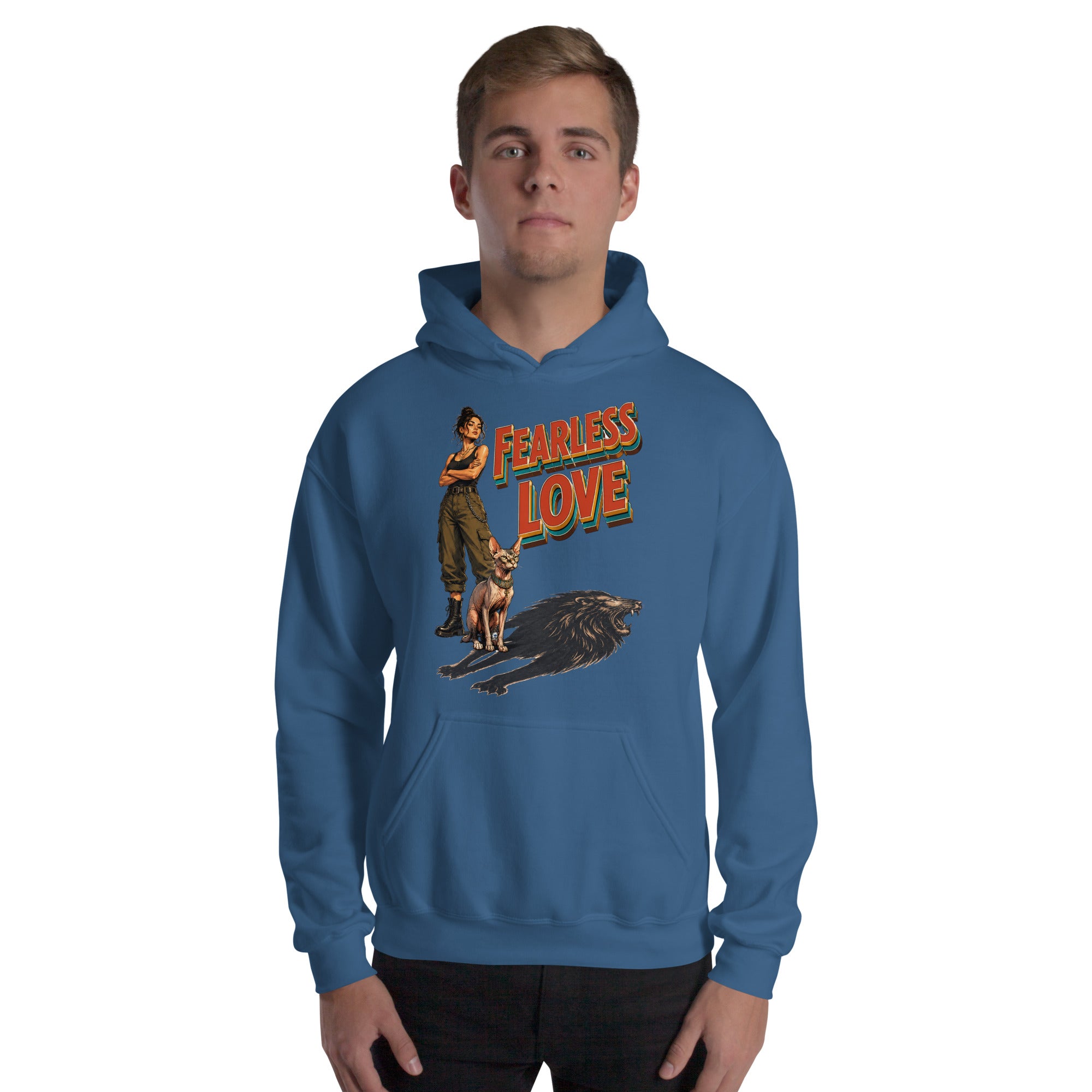 Cat Lovers Unisex Heavy Blend Hoodie "Fearless Love" by printfluence.net