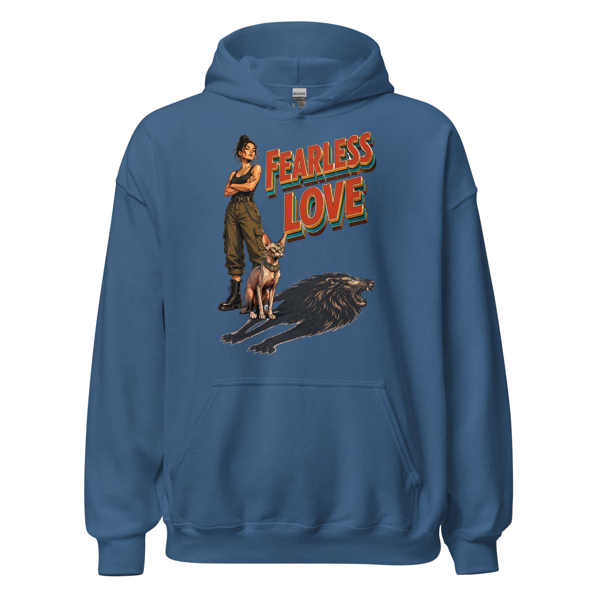 Cat Lovers Unisex Heavy Blend Hoodie "Fearless Love" by printfluence.net