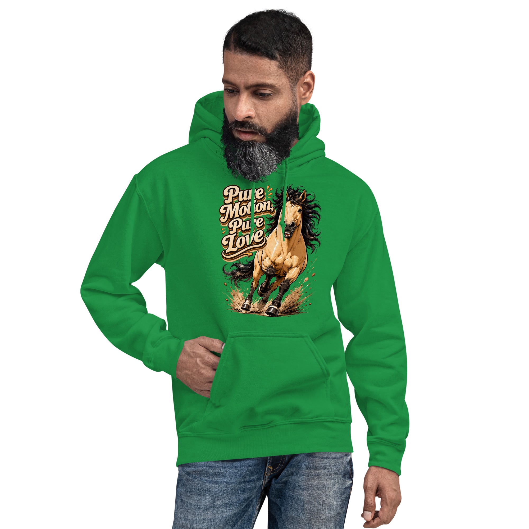 Pure Motion Pure Love Horse Hoodie | Premium Retro Equestrian Gift by printfluence.net