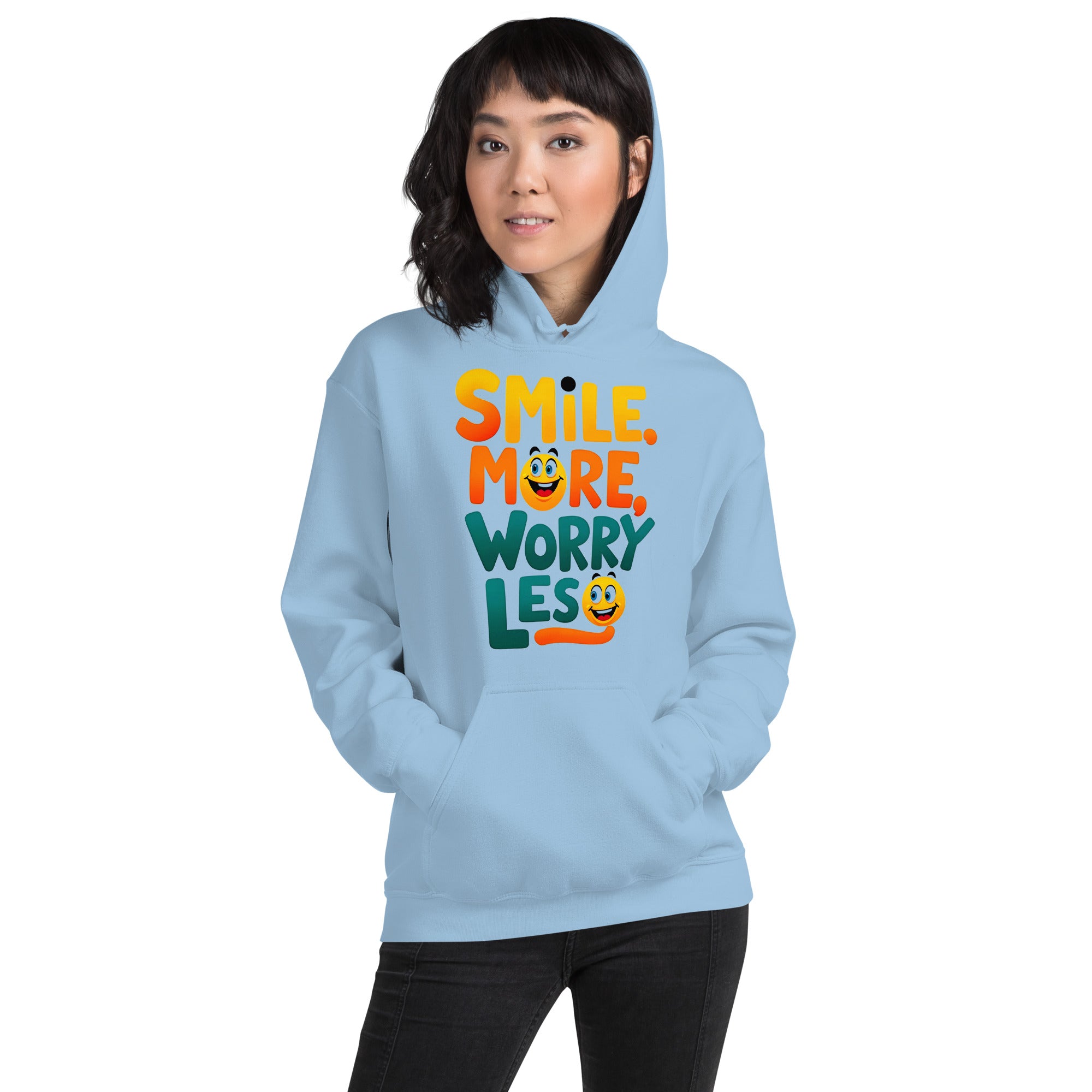 Unisex Hoodie - Smile More Worry Less Unisex Hoodie – Elite Mindset for Top Achievers by printfluence.net
