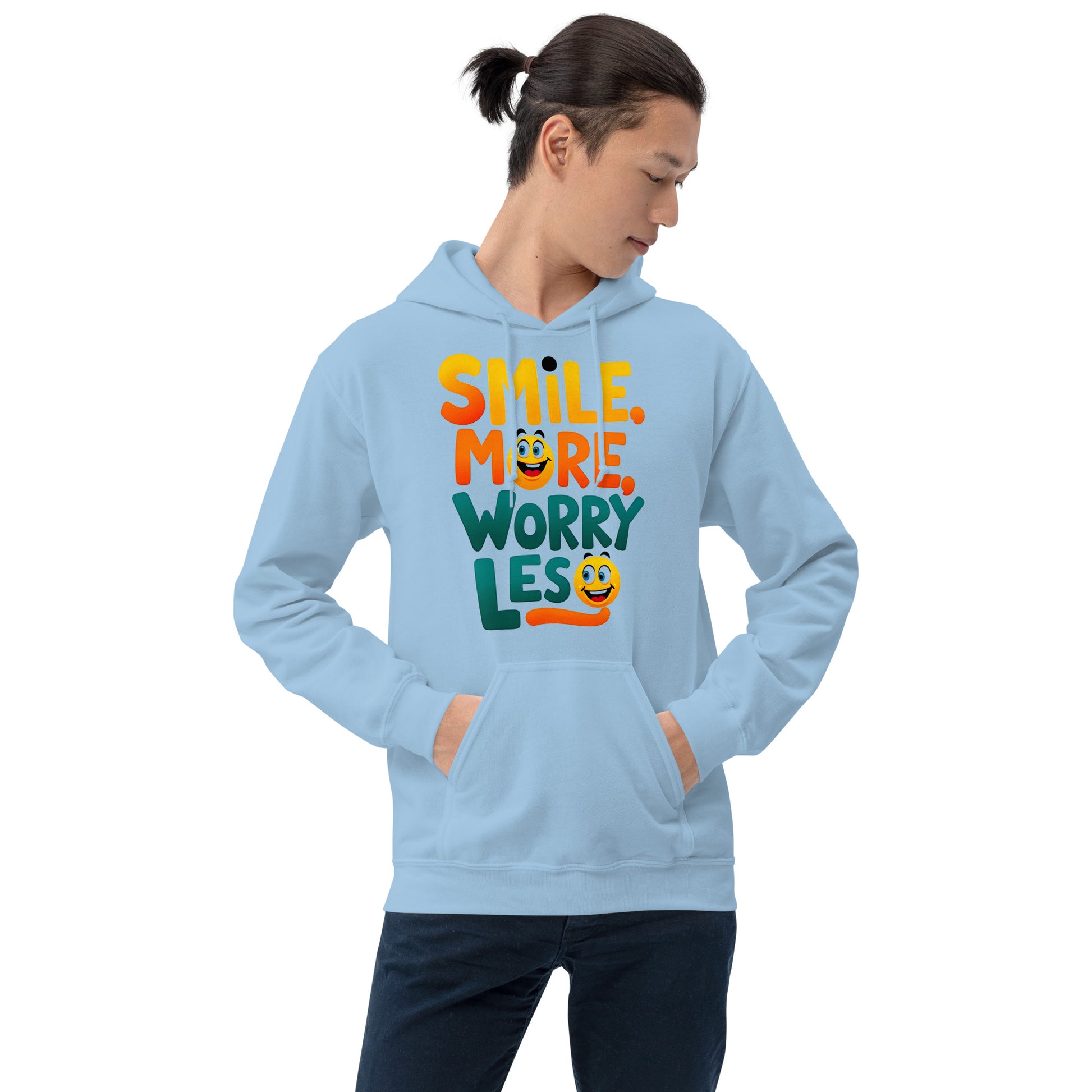 Unisex Hoodie - Smile More Worry Less Unisex Hoodie – Elite Mindset for Top Achievers by printfluence.net