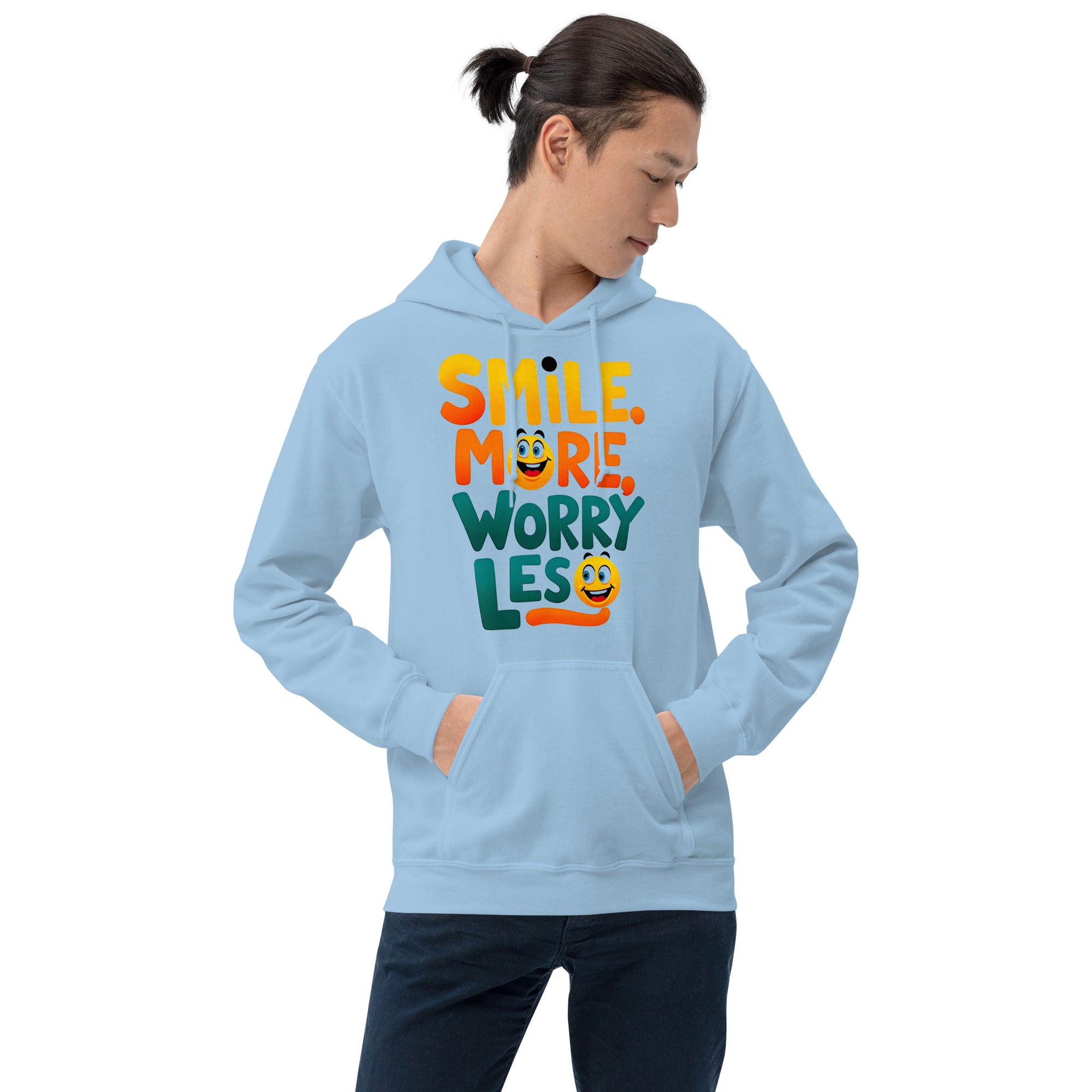 Unisex Hoodie - Smile More Worry Less Unisex Hoodie – Elite Mindset for Top Achievers by printfluence.net