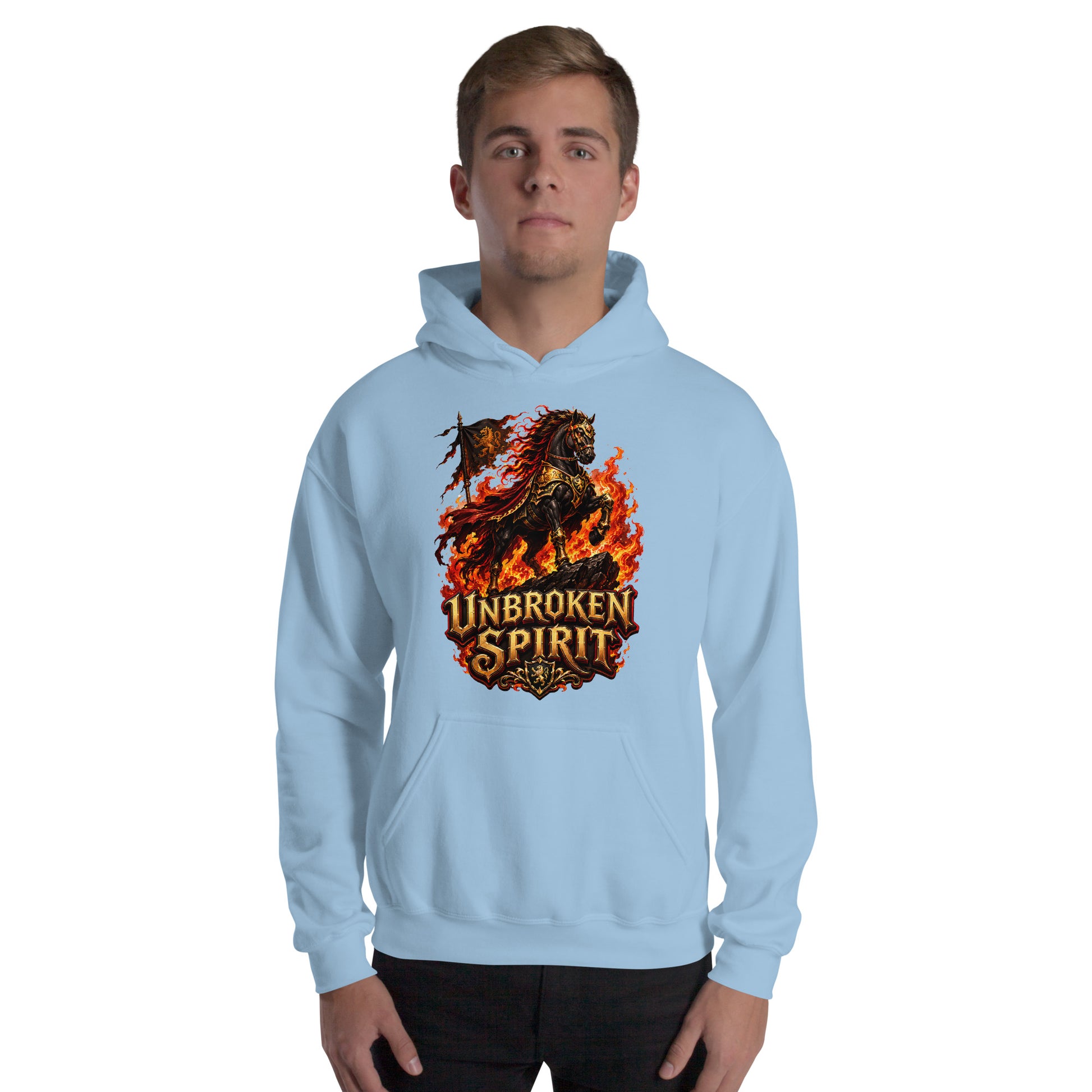 Unbroken Spirit Horse Heavyweight Unisex Hoodie – Ultimate Horse Lovers Edition by printfluence.net
